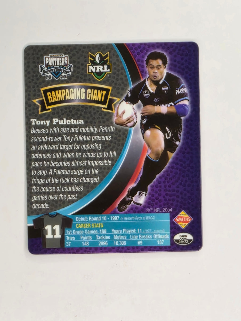 NRL 2008 Footy Legends | #049 Tony Puletua | Penrith Panthers