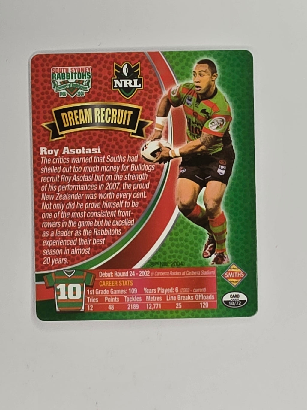 NRL 2008 Footy Legends | #050 Roy Asotasi | South Sydney Rabbitohs