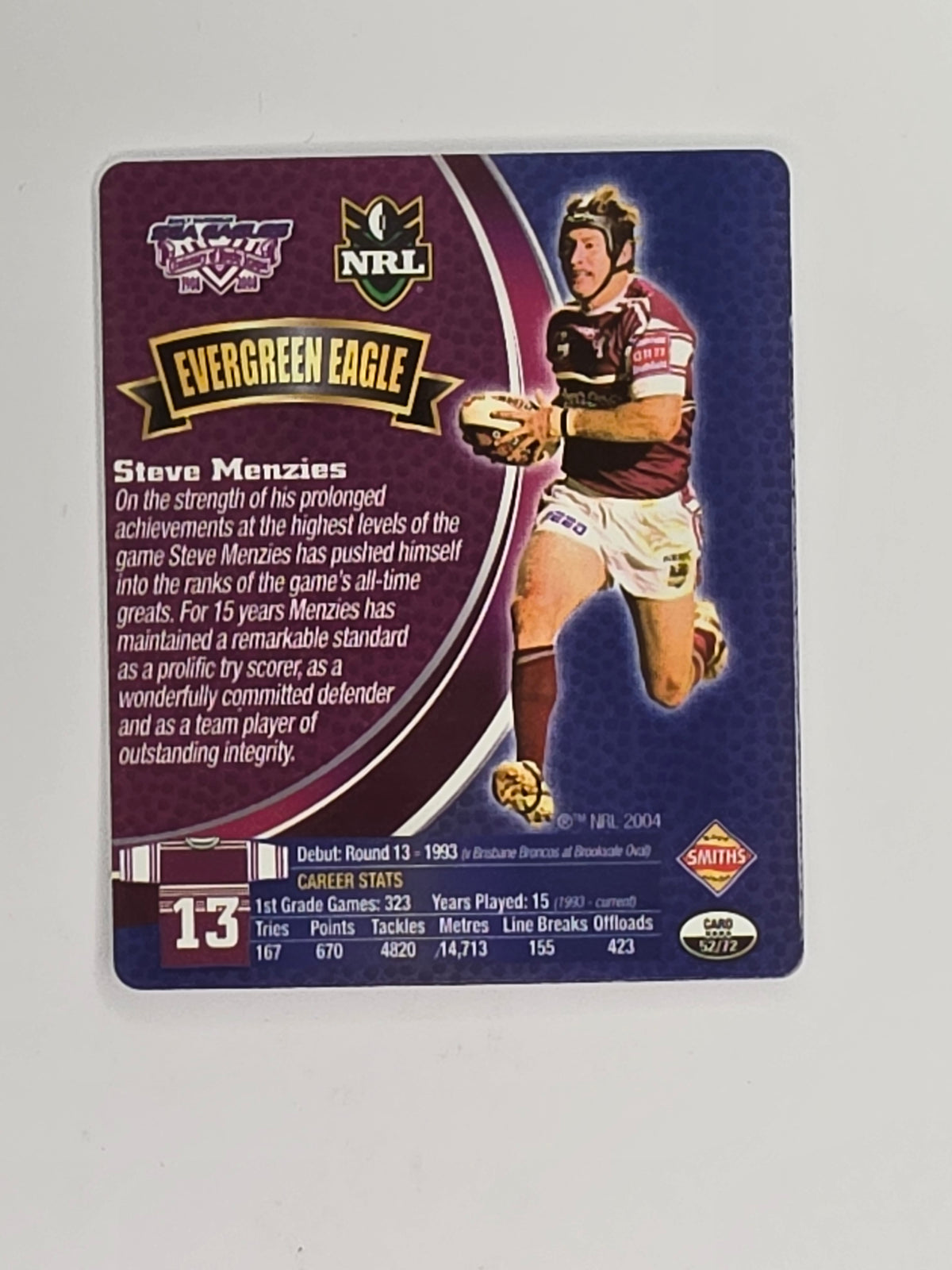 NRL 2008 Footy Legends | #052 Steve Menzies | Manly Warringah Sea Eagles