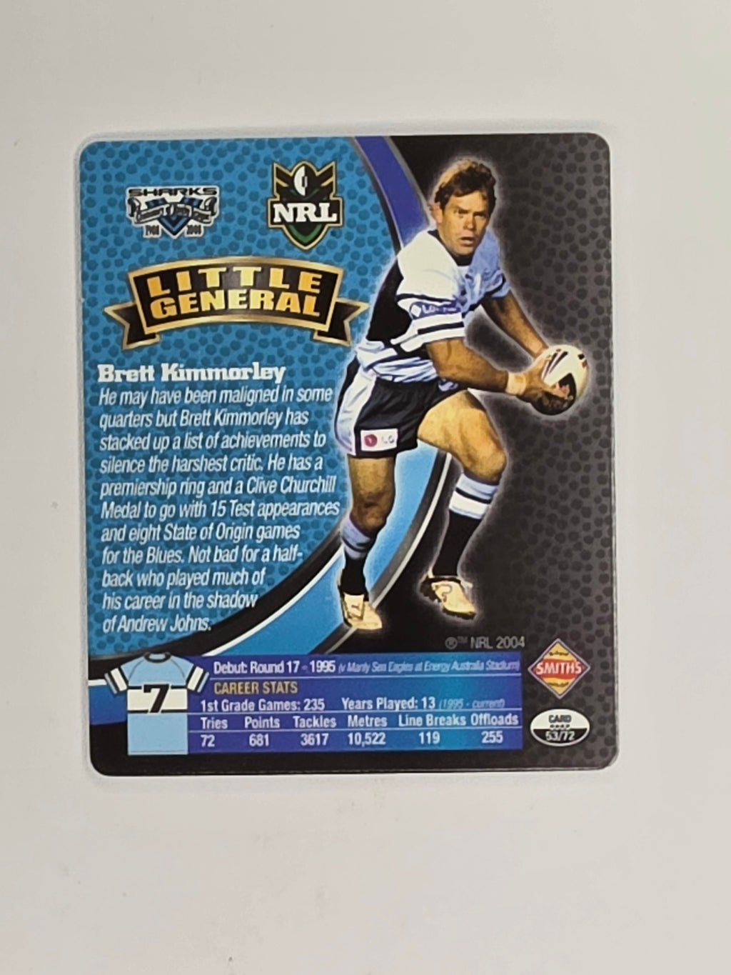 NRL 2008 Footy Legends | #053 Brett Kimmorley | Cronulla Sutherland Sharks
