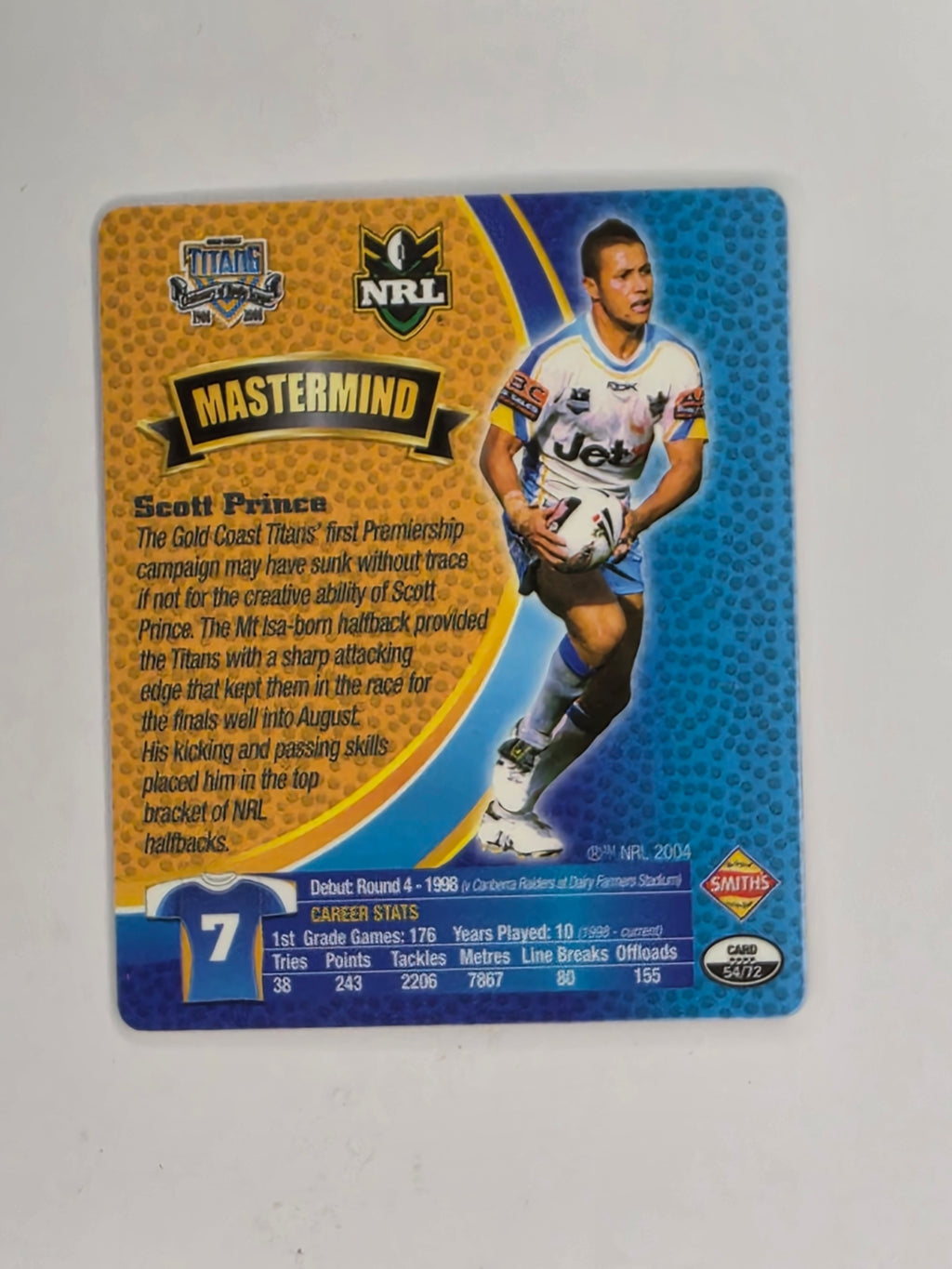 NRL 2008 Footy Legends | #054 Scott Prince | Gold Coast Titans