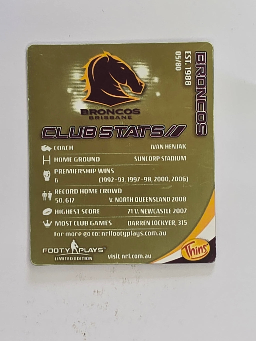 NRL 2010 Footy Plays | #005 Buck | Brisbane Broncos