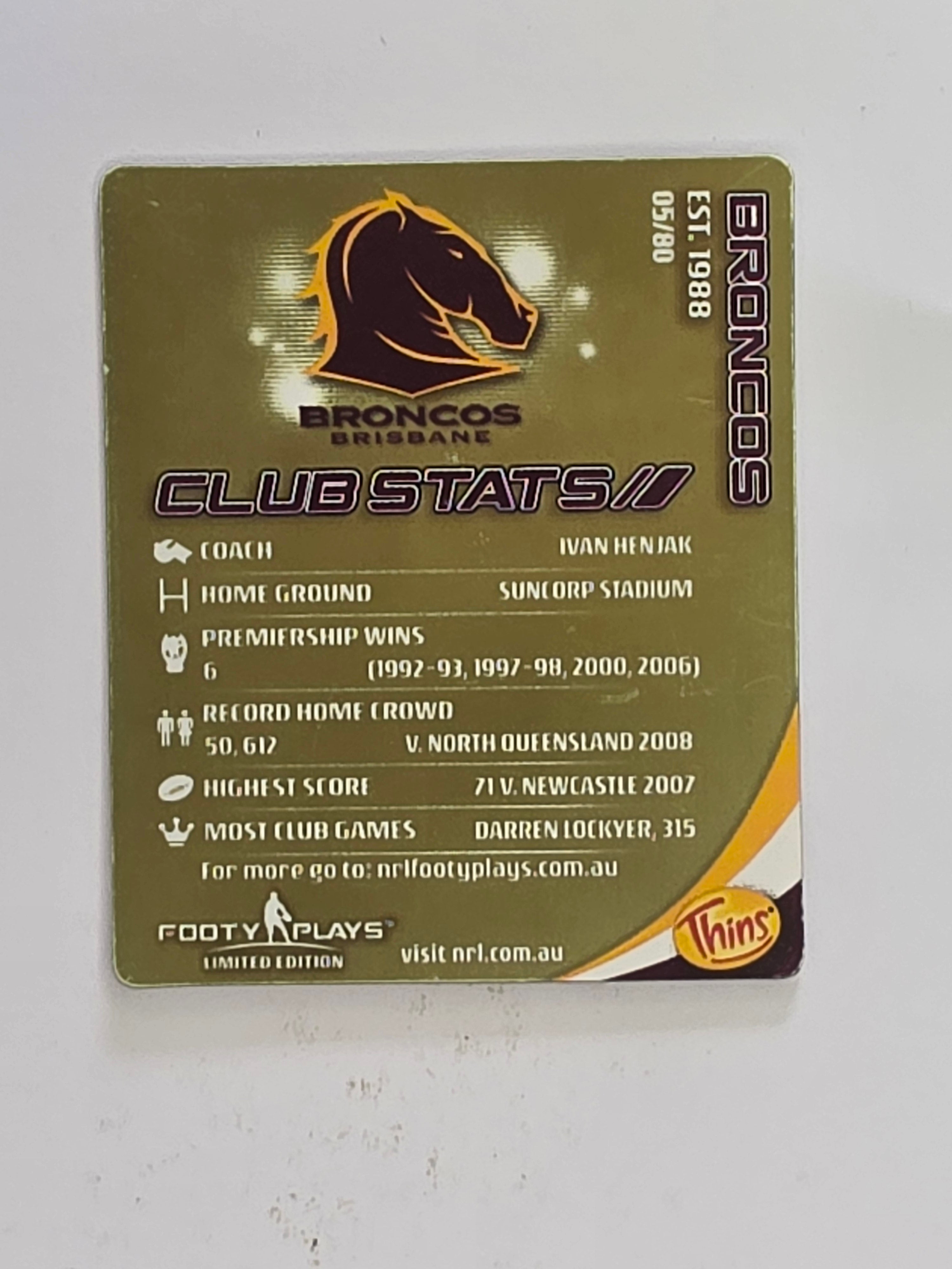 NRL 2010 Footy Plays | #005 Buck | Brisbane Broncos