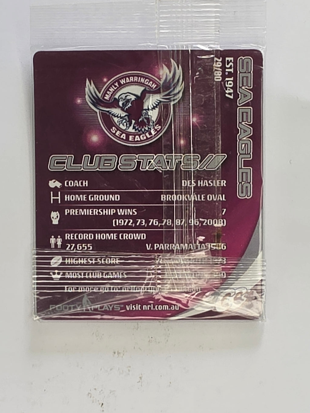 NRL 2010 Footy Plays | #029 Manly Warringah Sea Eagles Logo | Manly Warringah Sea Eagles