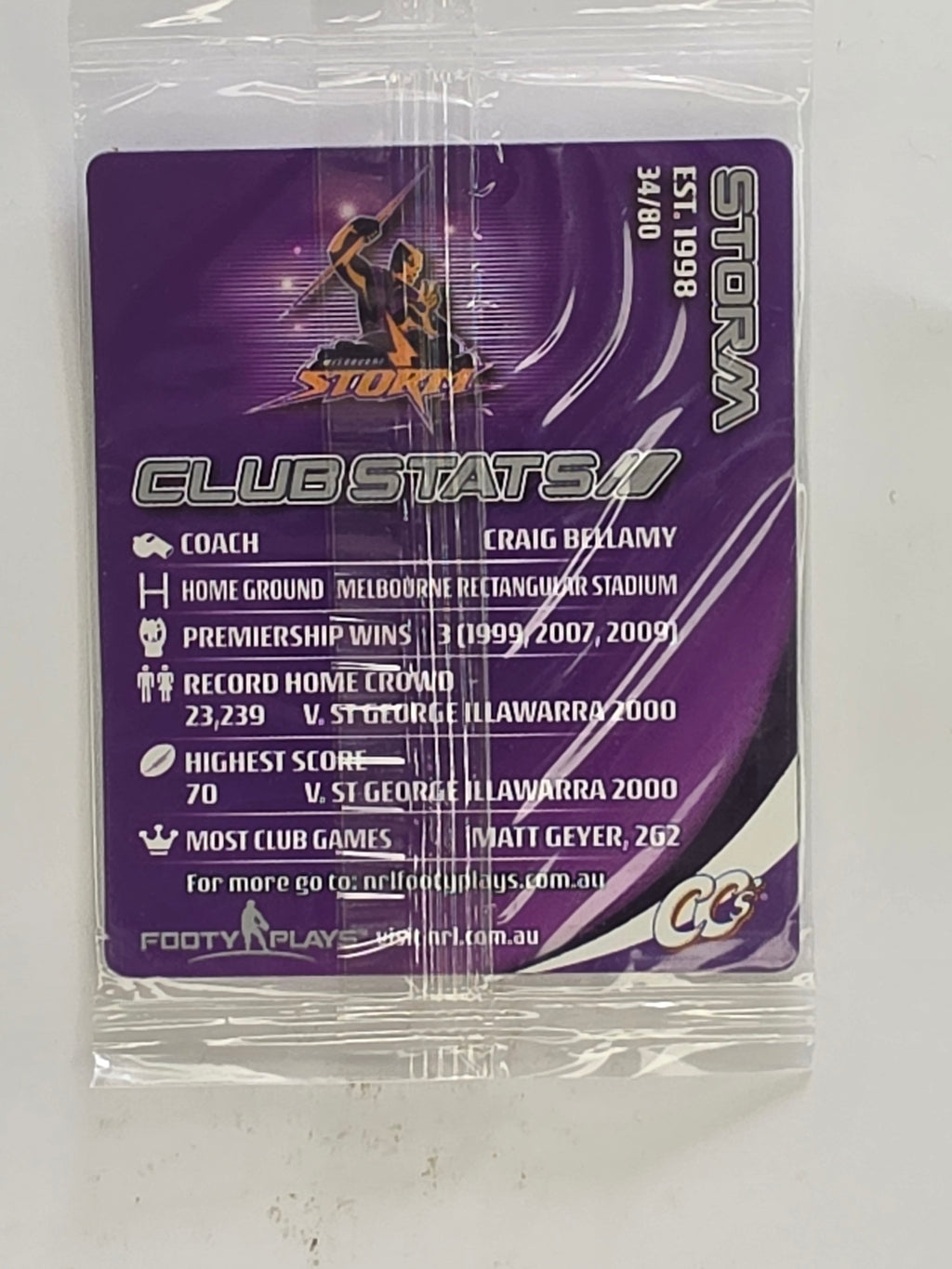 NRL 2010 Footy Plays | #034 Melbourne Storm Logo | Melbourne Storm