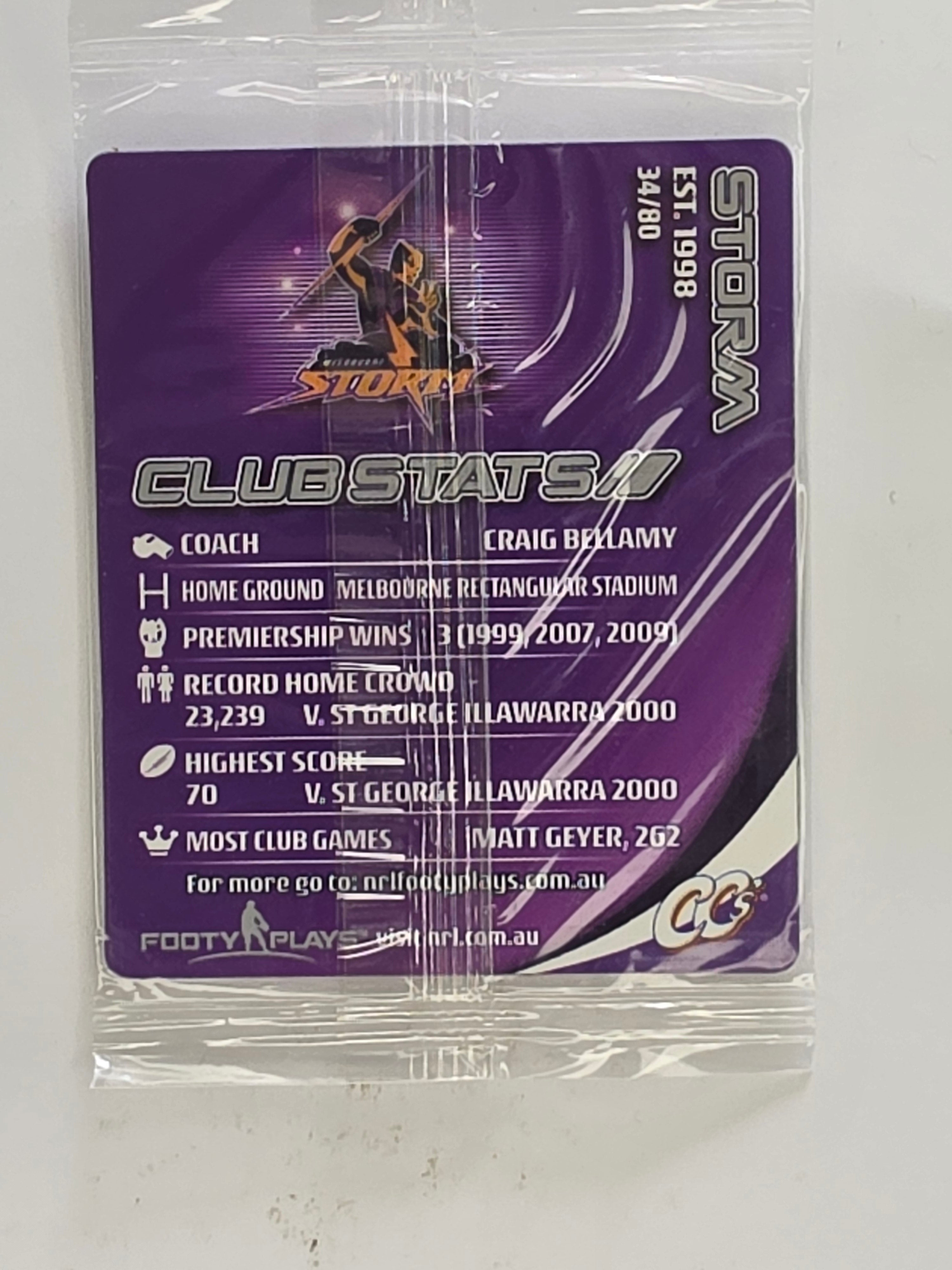 NRL 2010 Footy Plays | #034 Melbourne Storm Logo | Melbourne Storm