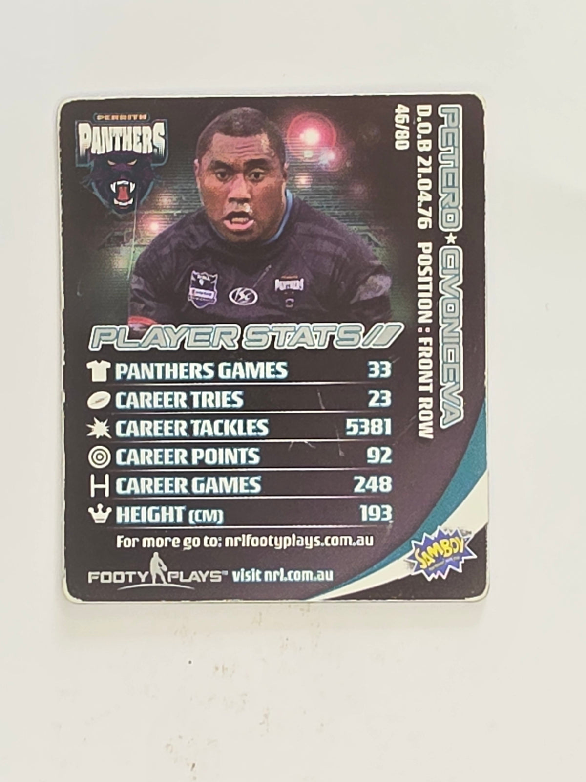 NRL 2010 Footy Plays | #046 Petero Civoniceva | Penrith Panthers