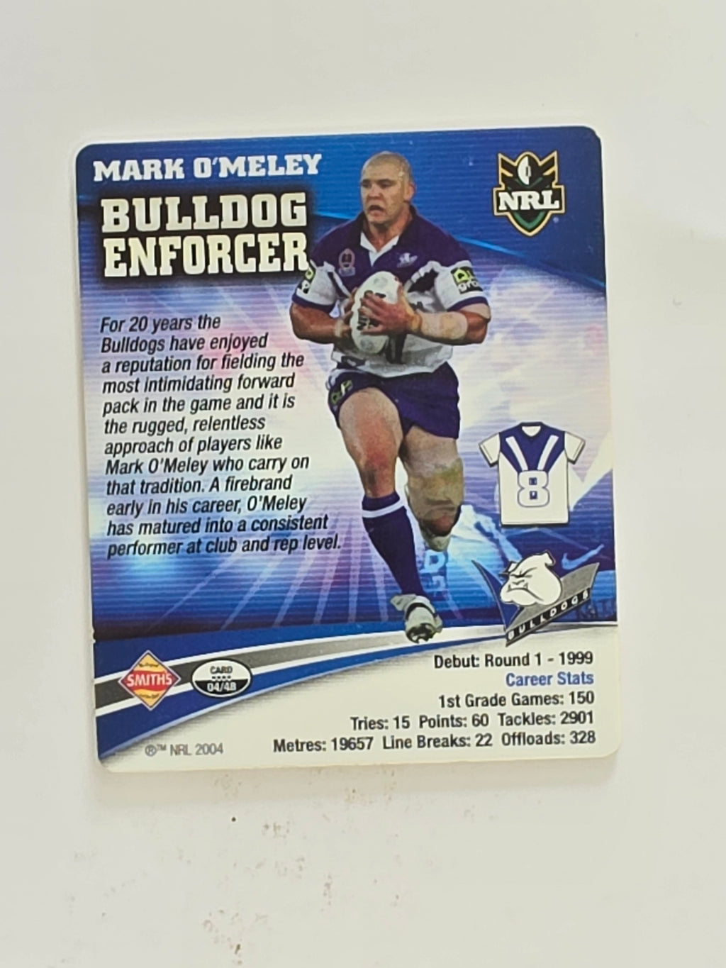 NRL 2007 Footy Tazos Classic Series | #004 Mark O'Meley | Canterbury-Bankstown Bulldogs