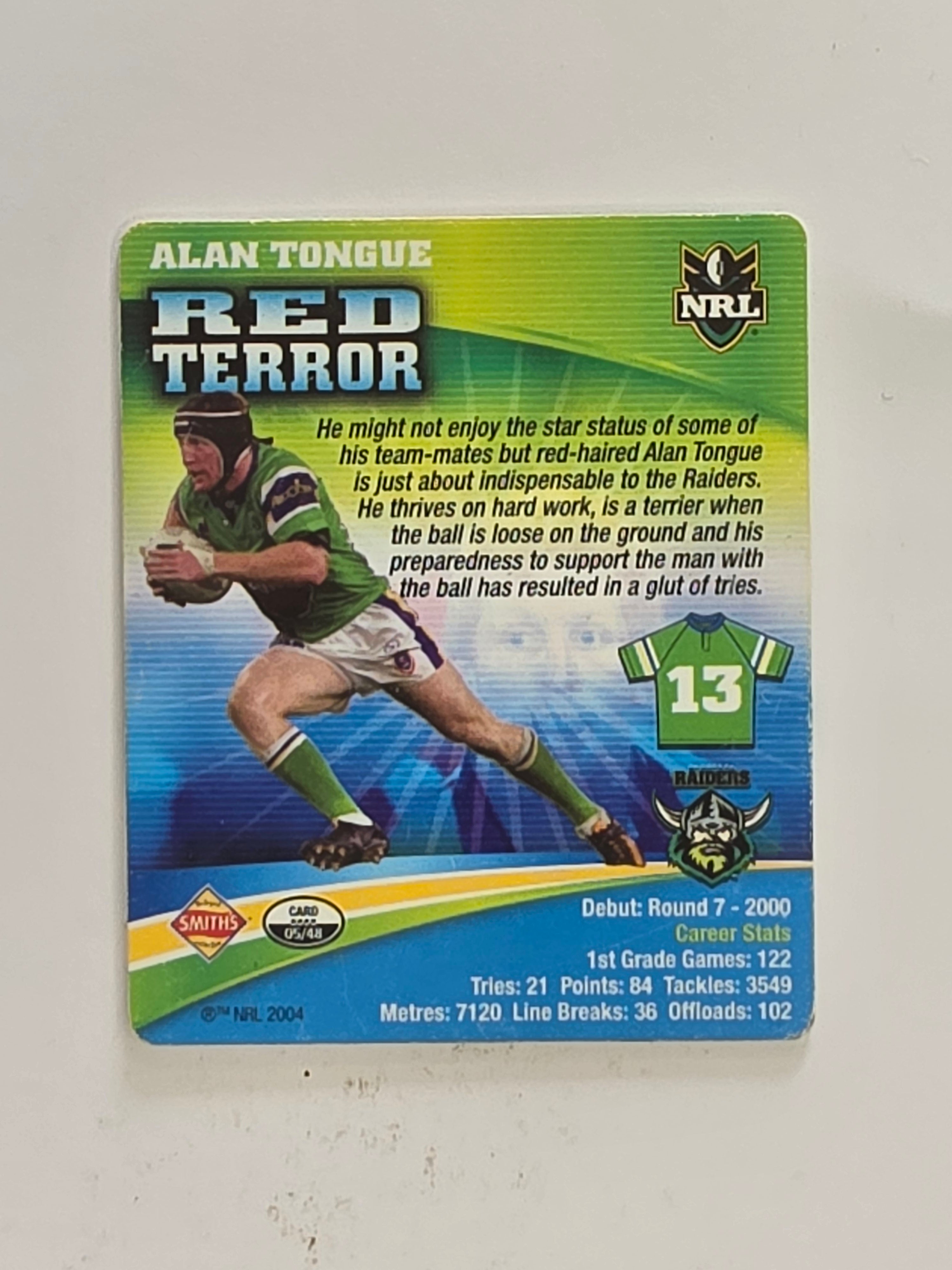 NRL 2007 Footy Tazos Classic Series | #005 Alan Tongue | Canberra Raiders
