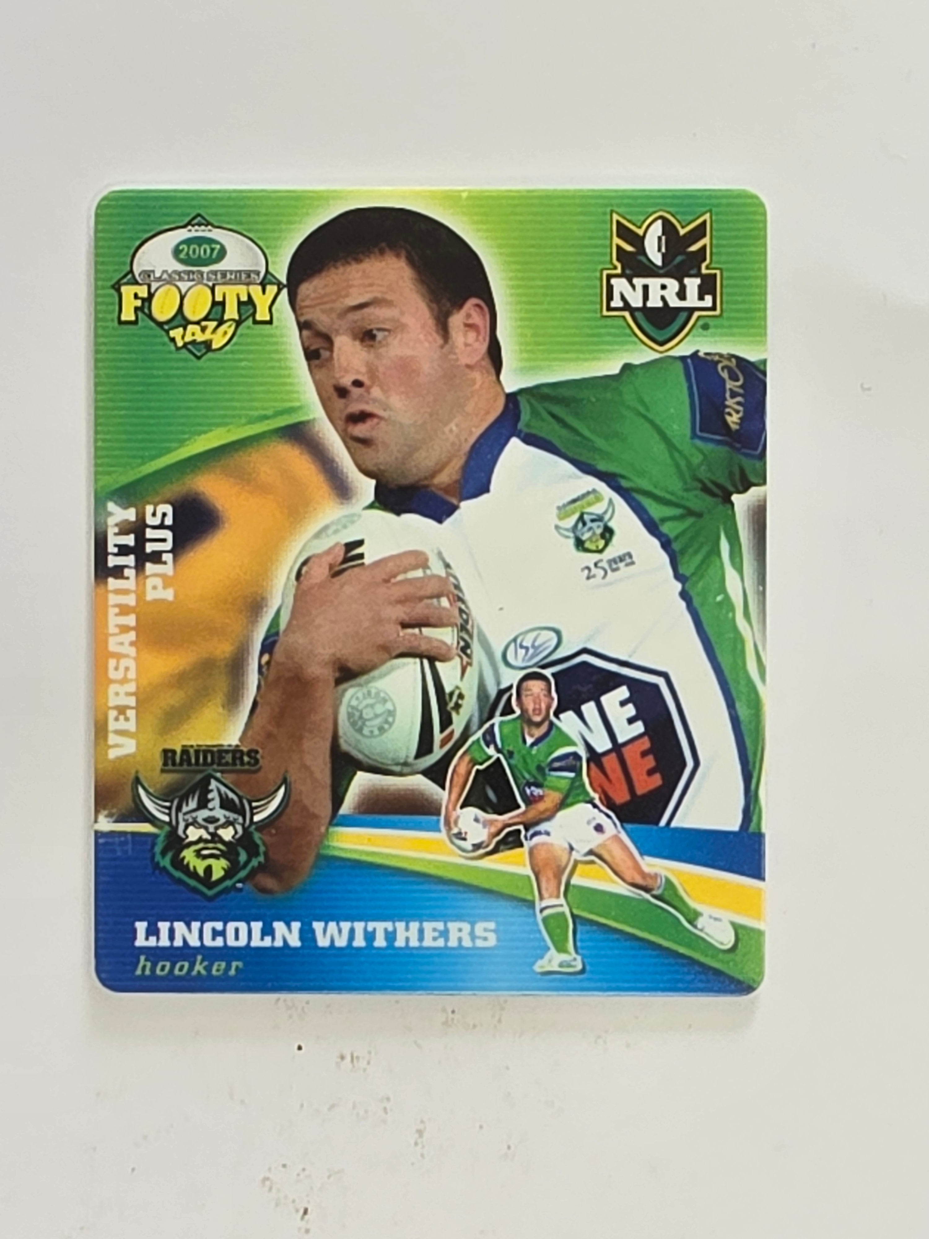 NRL 2007 Footy Tazos Classic Series | #006 Lincoln Withers | Canberra Raiders
