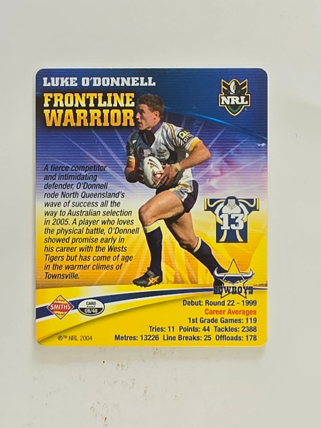 NRL 2007 Footy Tazos Classic Series | #008 Luke O'Donnell | North Queensland Cowboys