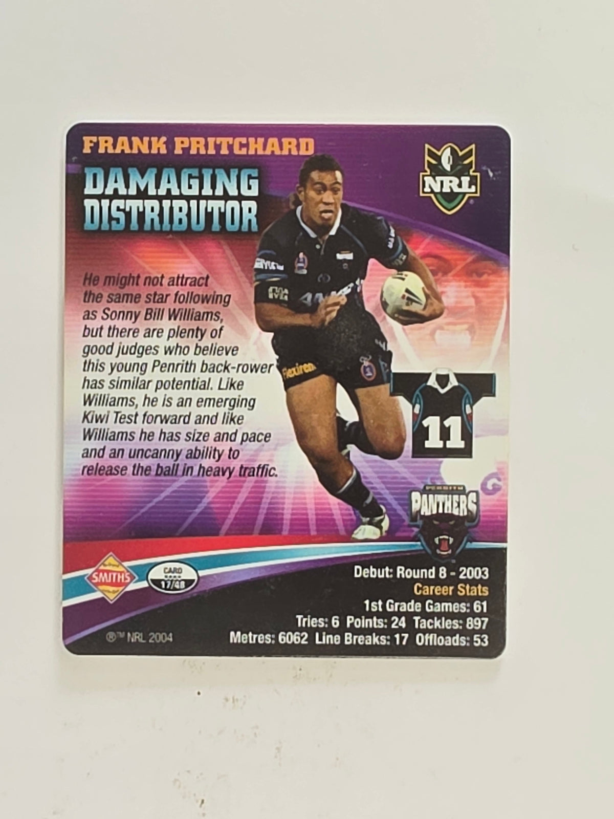 NRL 2007 Footy Tazos Classic Series | #017 Frank Pritchard | Penrith Panthers