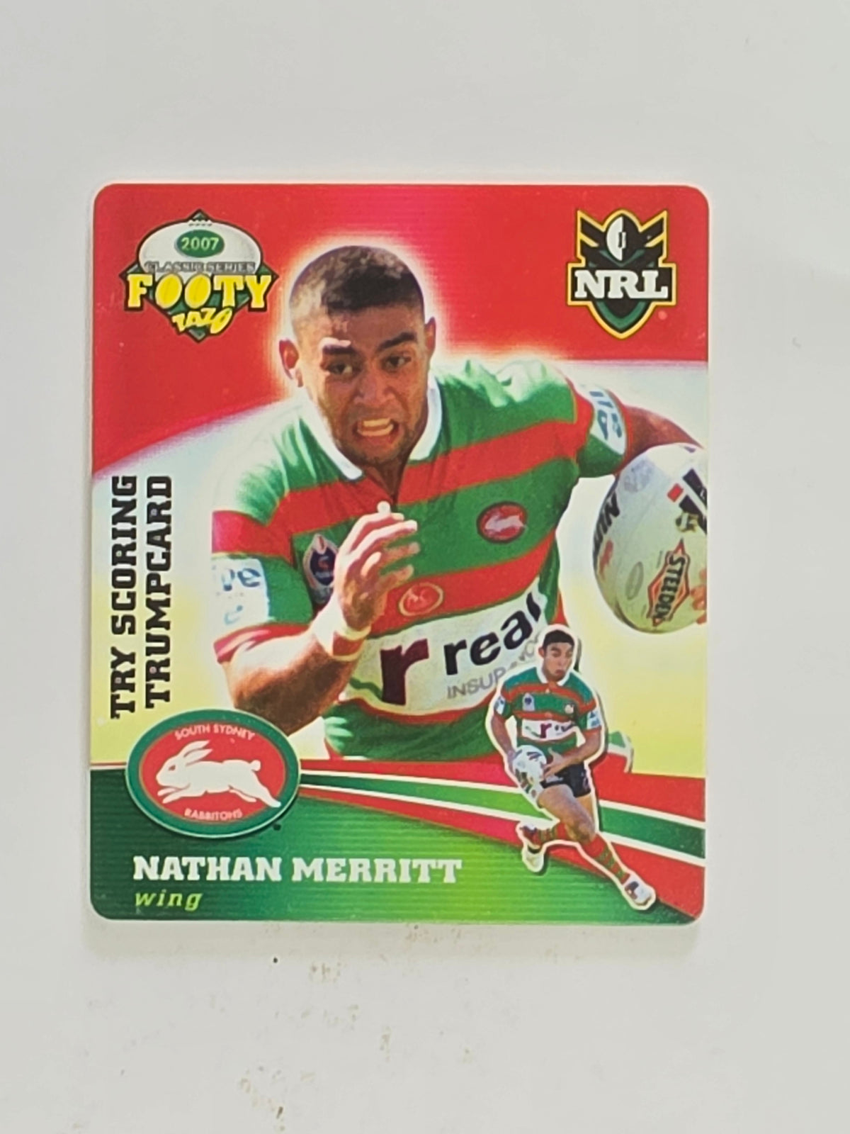 NRL 2007 Footy Tazos Classic Series | #019 Nathan Merritt | South Sydney Rabbitohs