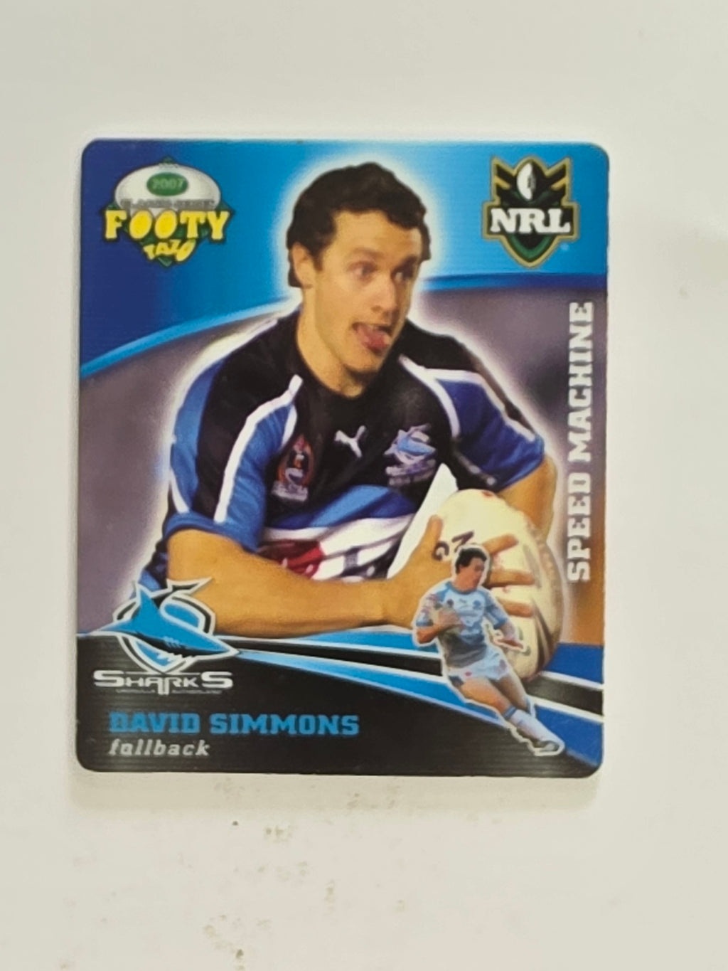 NRL 2007 Footy Tazos Classic Series | #025 David Simmons | Cronulla Sutherland Sharks