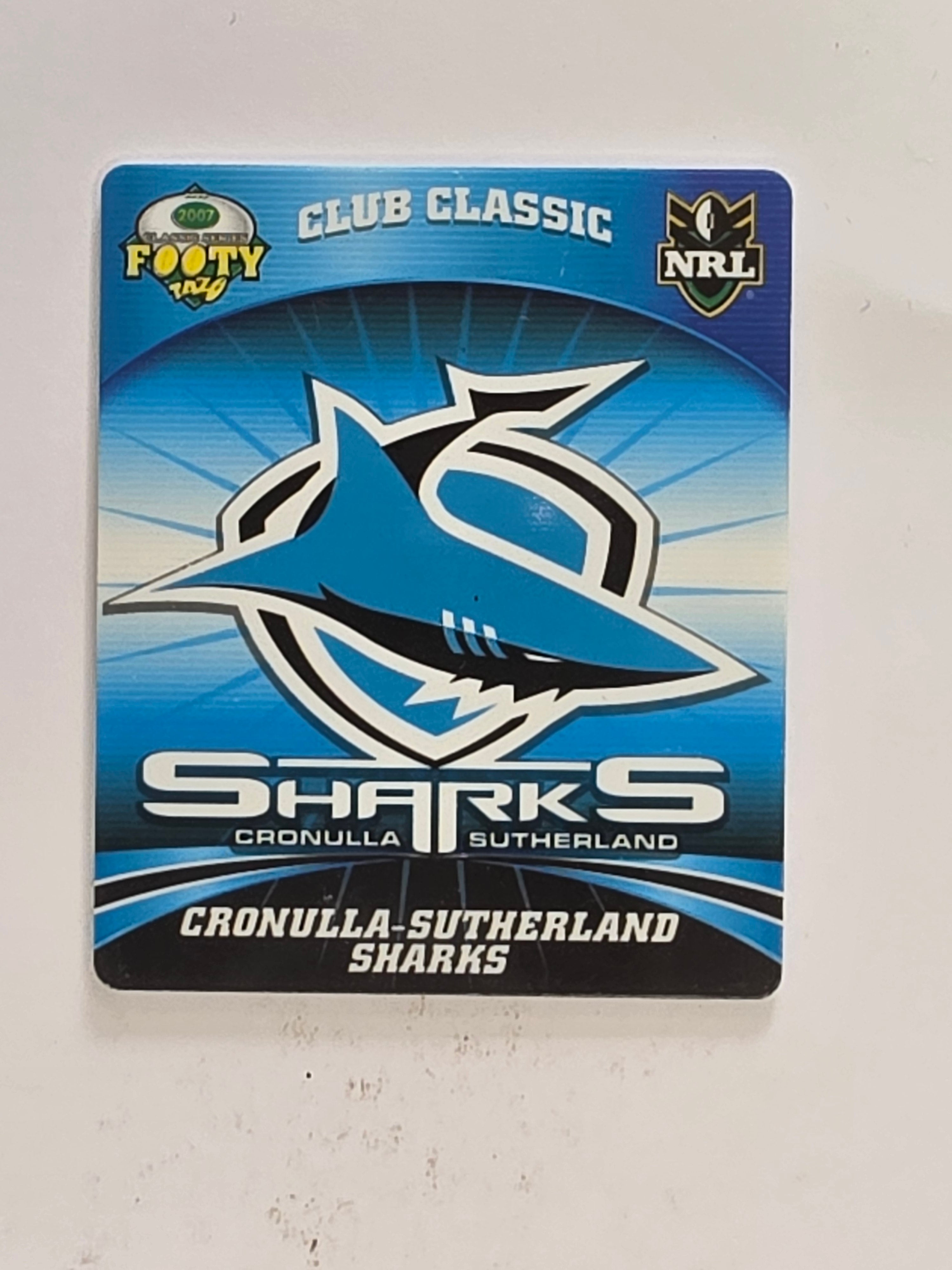 NRL 2007 Footy Tazos Classic Series | #045 Cronulla-Sutherland Sharks Logo