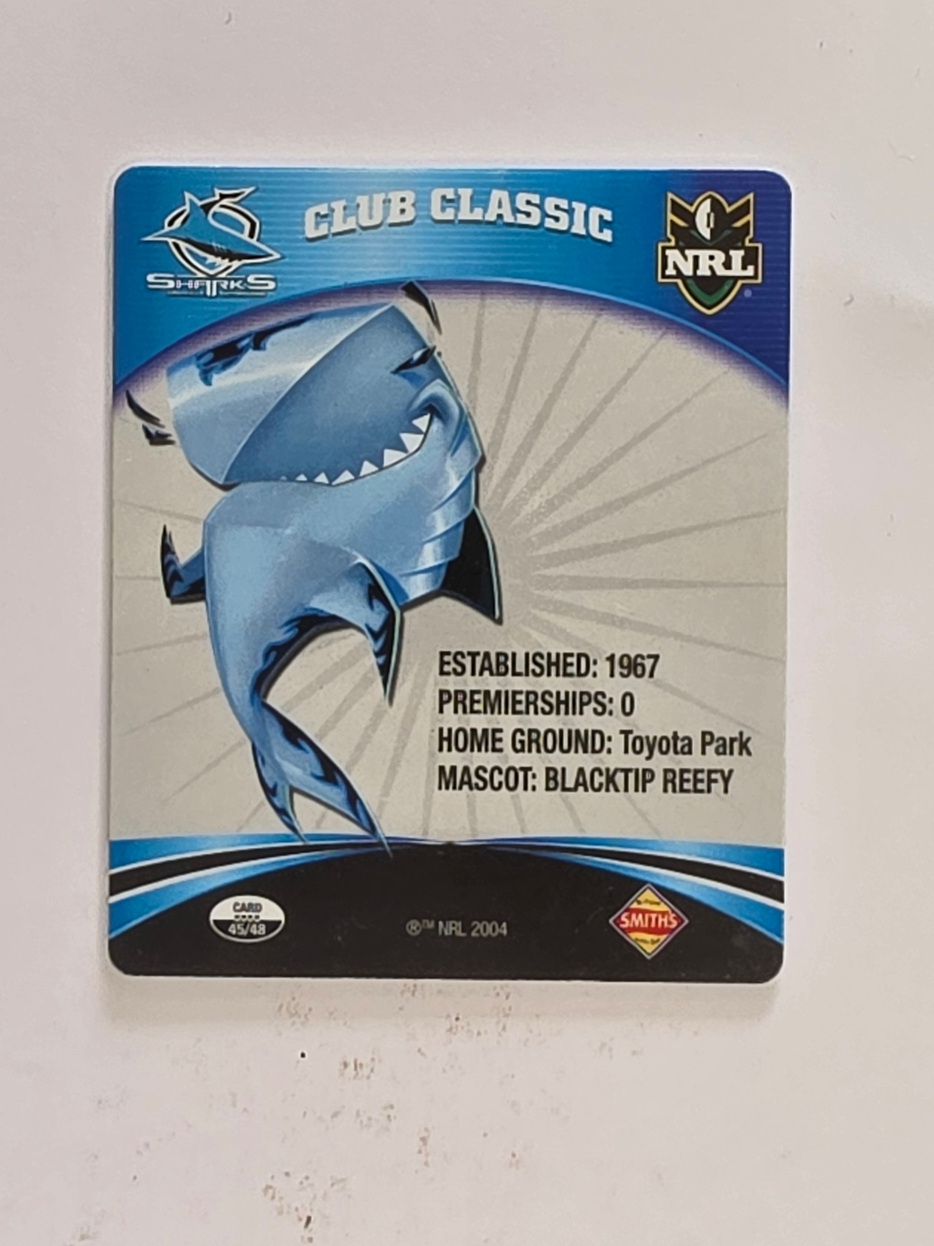NRL 2007 Footy Tazos Classic Series | #045 Cronulla-Sutherland Sharks Logo