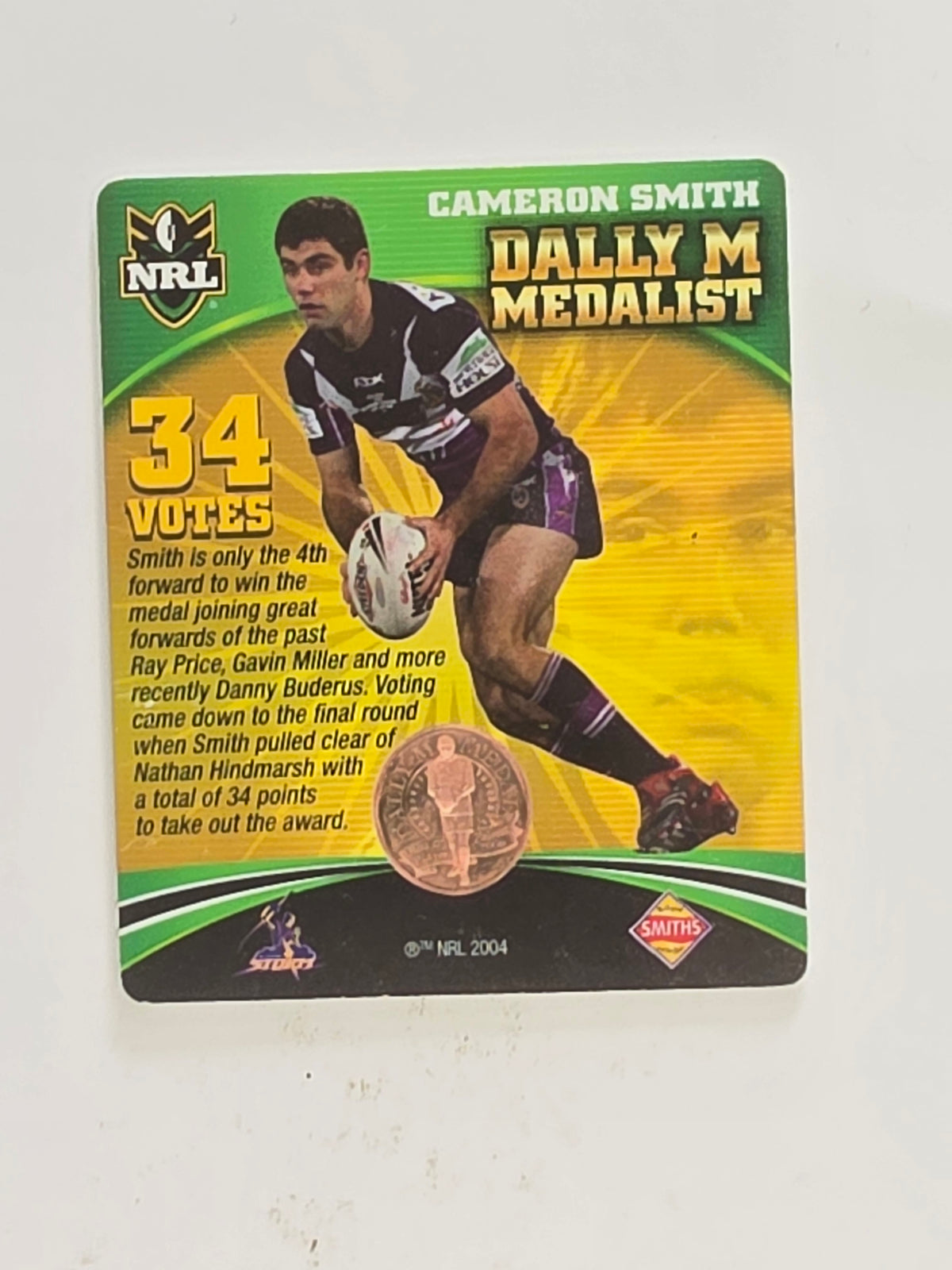 NRL 2007 Footy Tazos Classic Series | #000 2006 Dally M Winner Cameron Smith Melbourne Storm