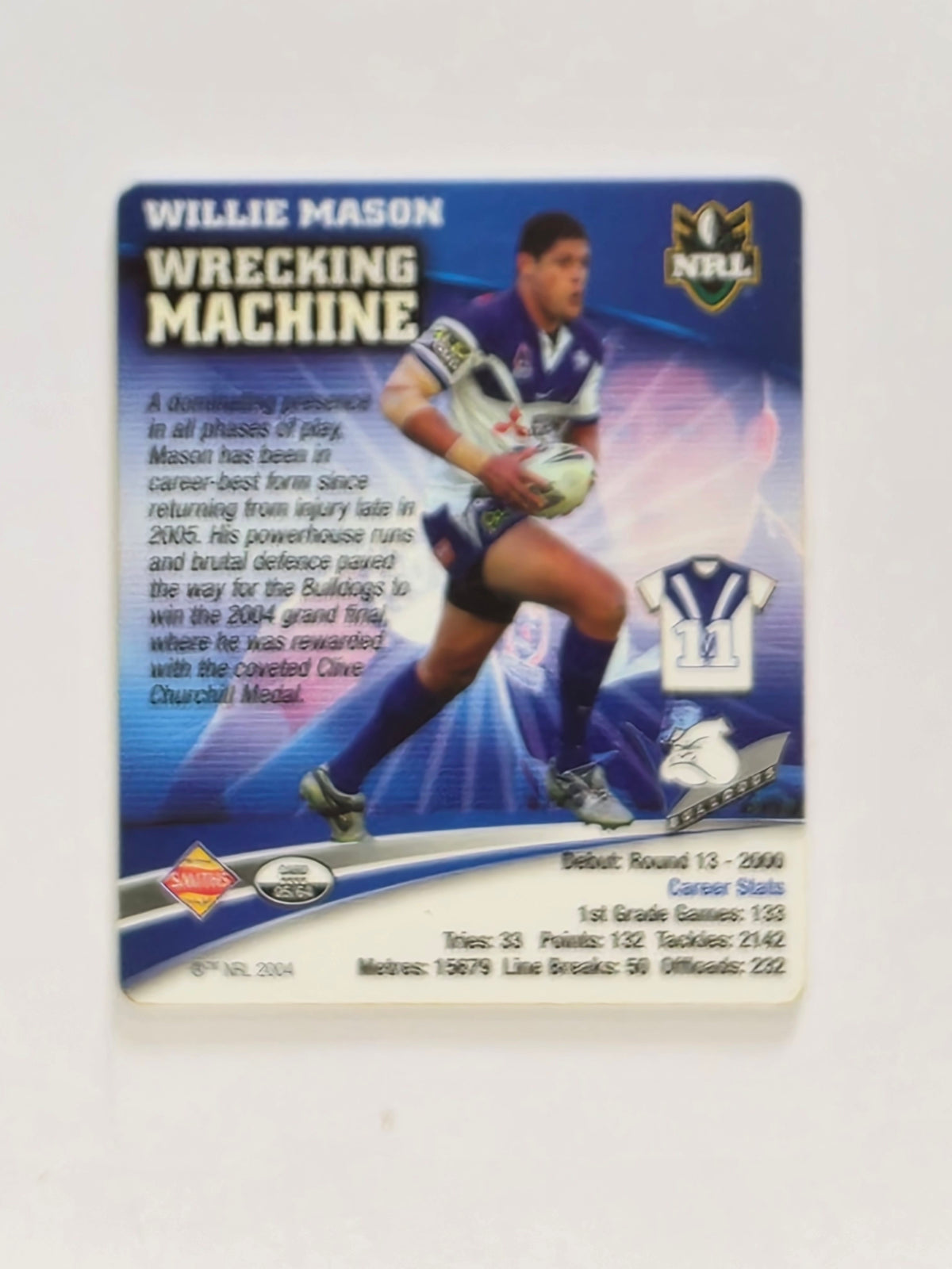 NRL 2007 Footy Tazos Gold Series | #005 Willie Mason | Canterbury Bankstown Bulldogs