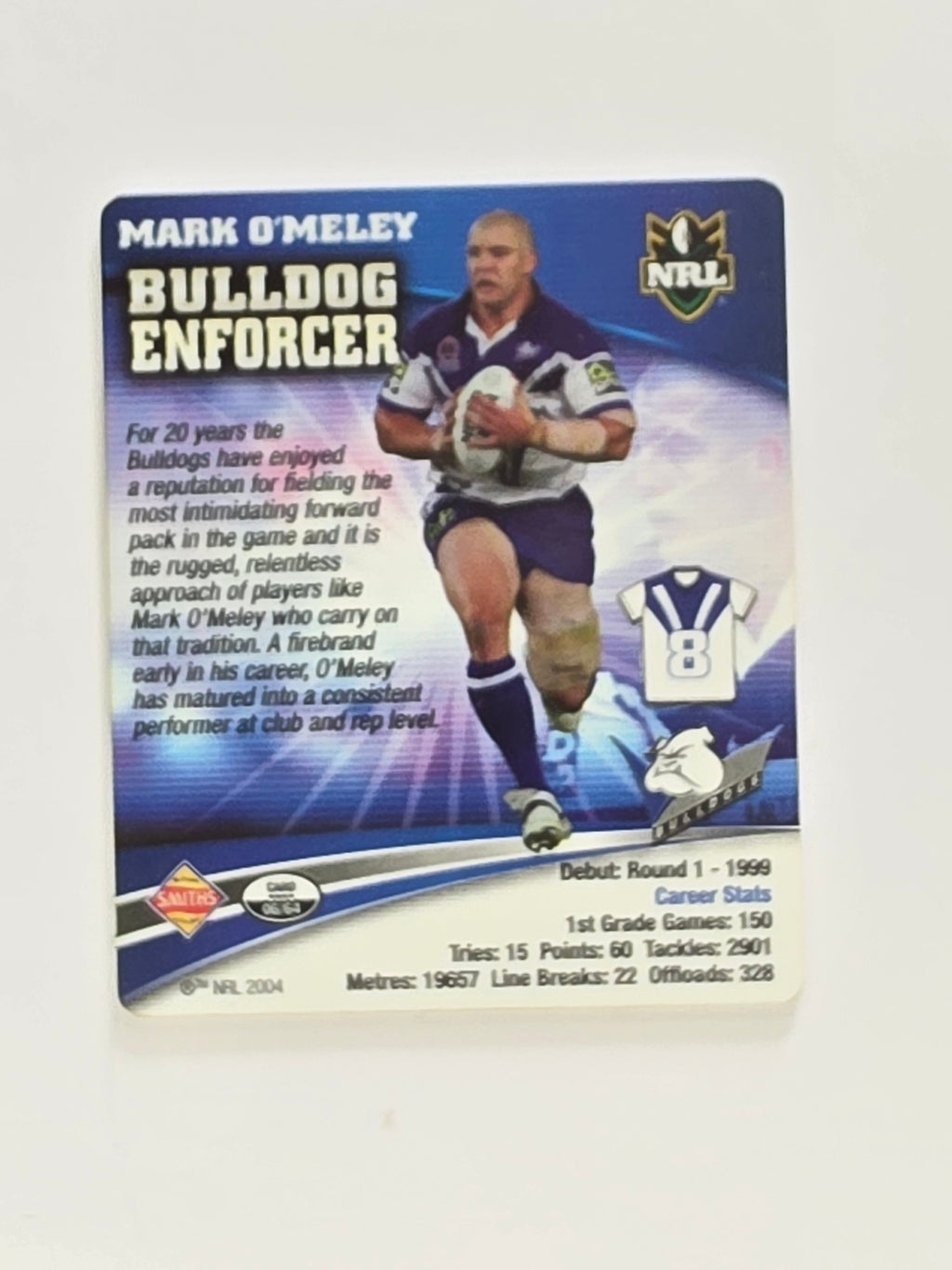 NRL 2007 Footy Tazos Gold Series | #006 Mark O'Meley | Canterbury Bankstown Bulldogs