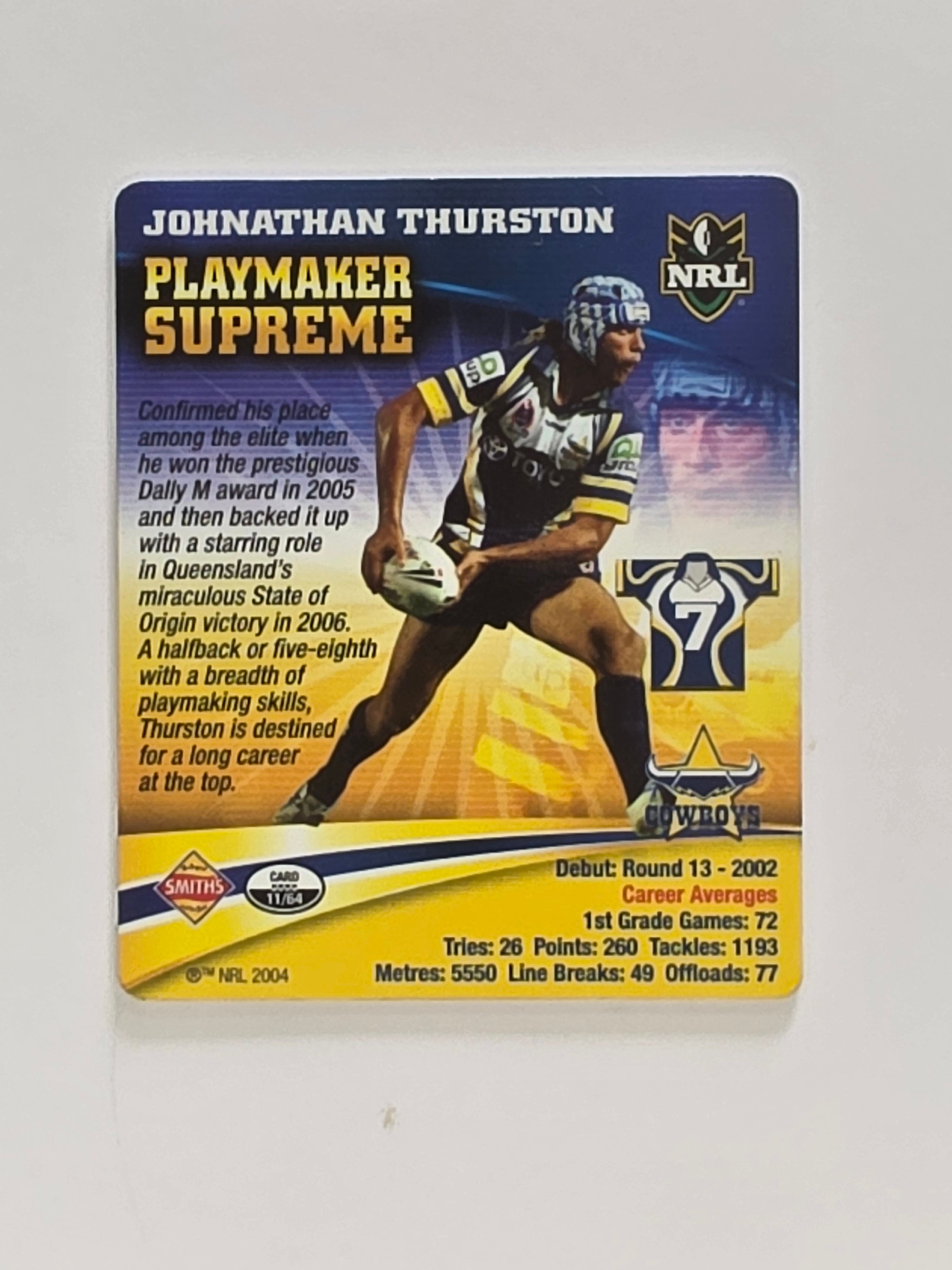 NRL 2007 Footy Tazos Gold Series | #011 Johnathan Thurston | North Queensland Cowboys
