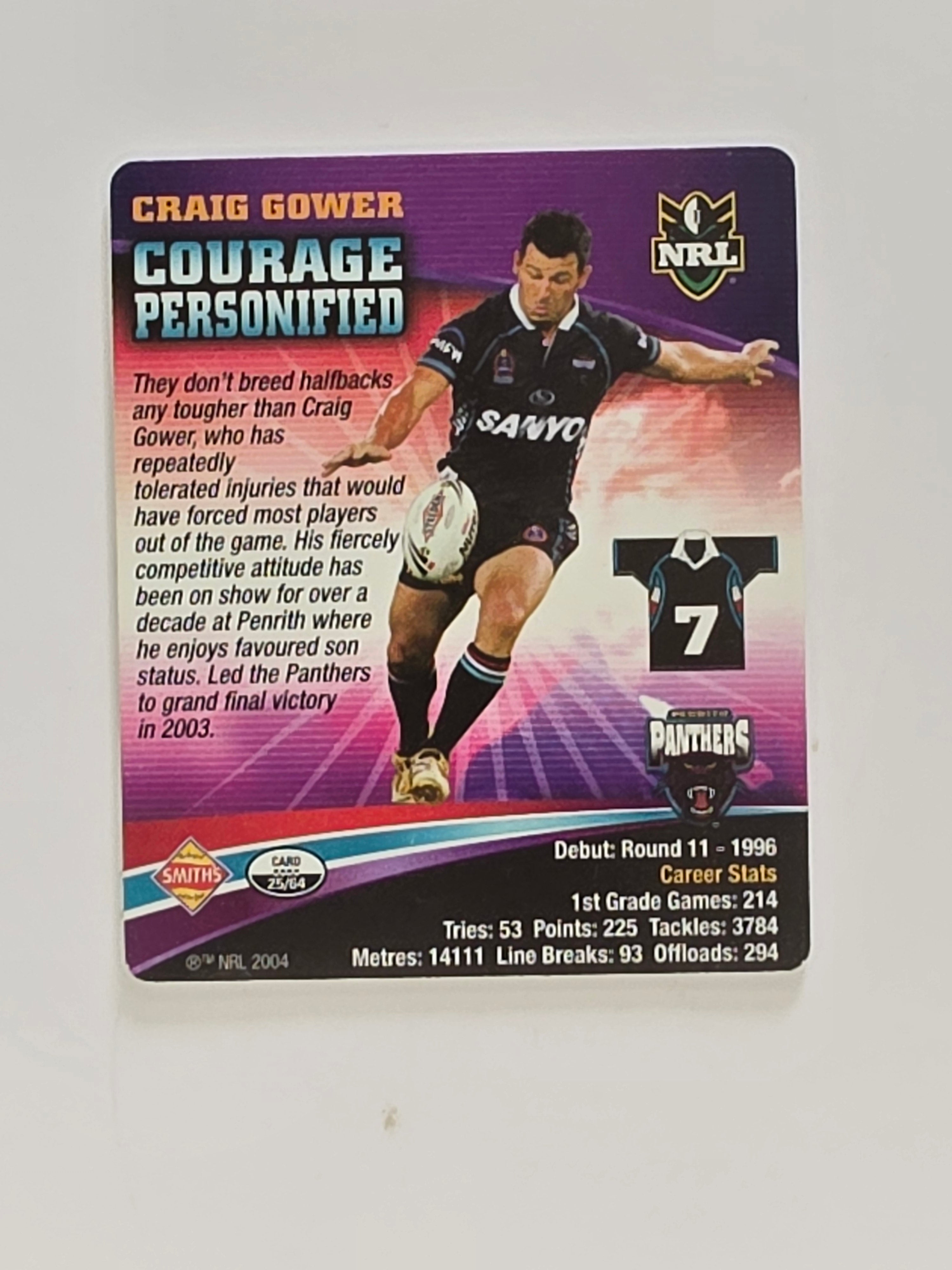 NRL 2007 Footy Tazos Gold Series | #025 Craig Gower | Penrith Panthers