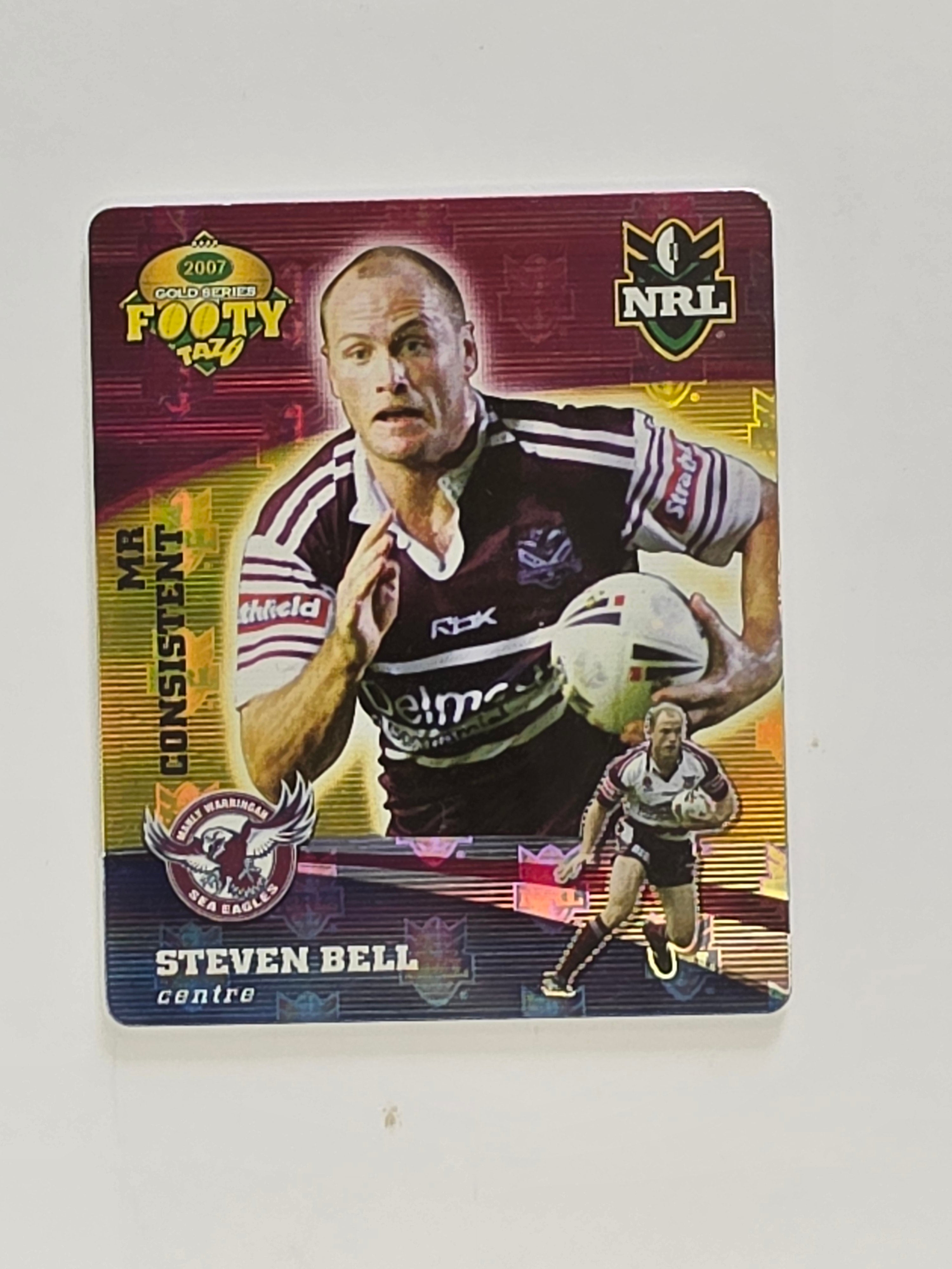 NRL 2007 Footy Tazos Gold Series | #035 Steven Bell | Manly Warringah Sea Eagles