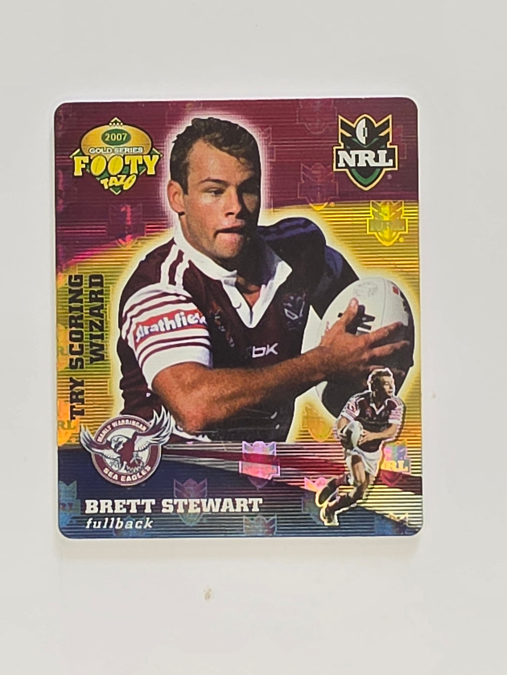 NRL 2007 Footy Tazos Gold Series | #036 Brett Stewart | Manly Warringah Sea Eagles