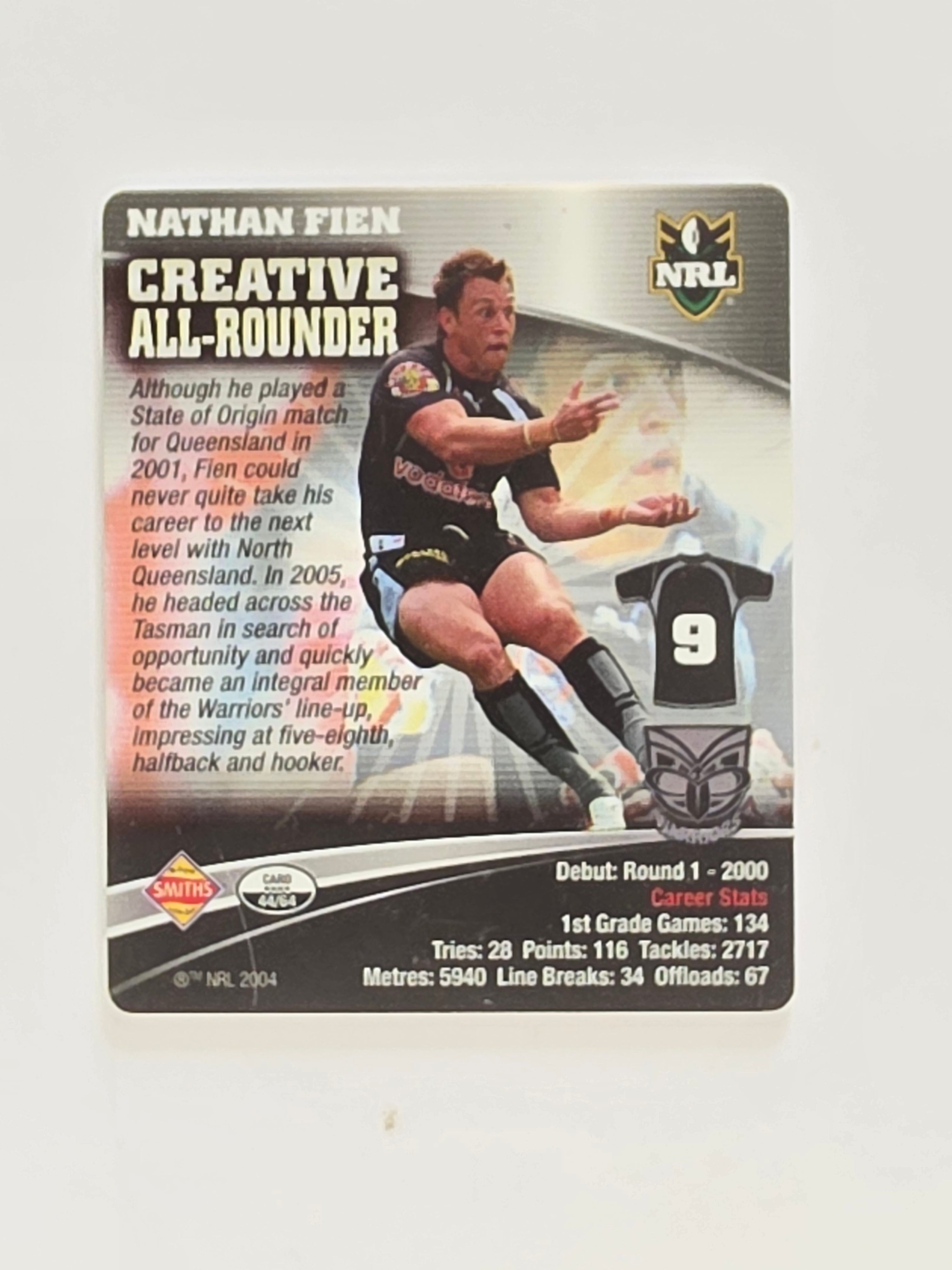 NRL 2007 Footy Tazos Gold Series | #044 Nathan Fien | New Zealand Warriors