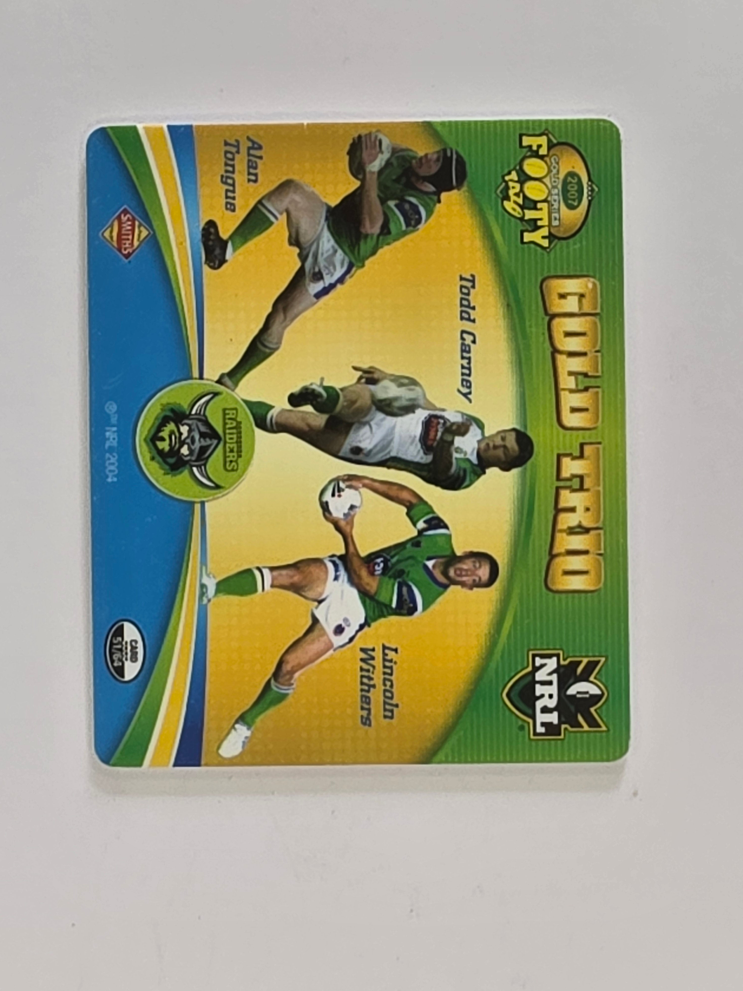 NRL 2007 Footy Tazos Gold Series | #051 Canberra Raiders Trio