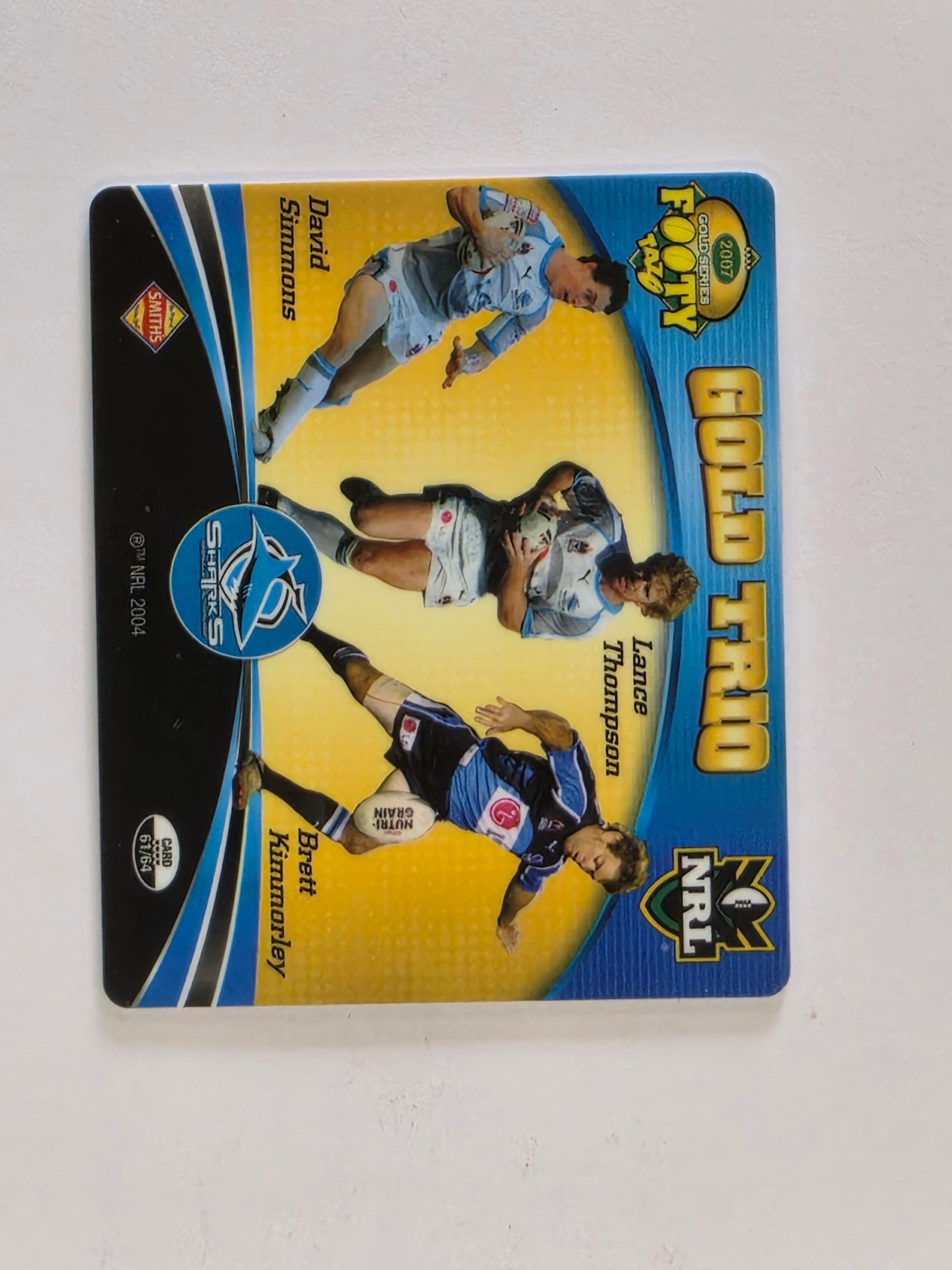 NRL 2007 Footy Tazos Gold Series | #061 Cronulla Sutherland Sharks Trio
