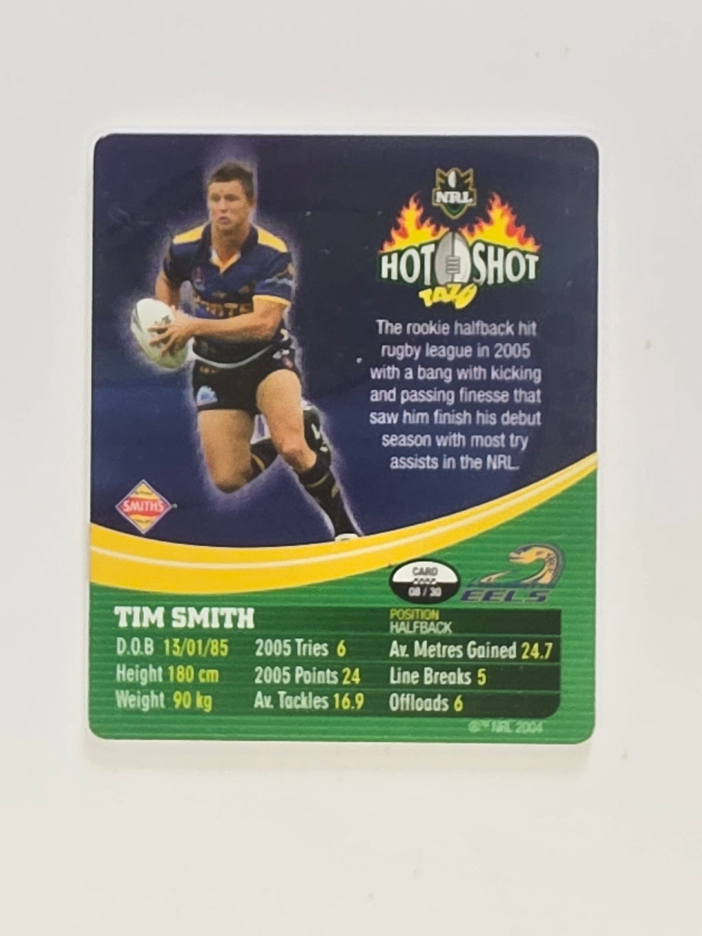 NRL 2006 Hot Shot Classic Tazos | #008 Tim Smith | Parramatta Eels