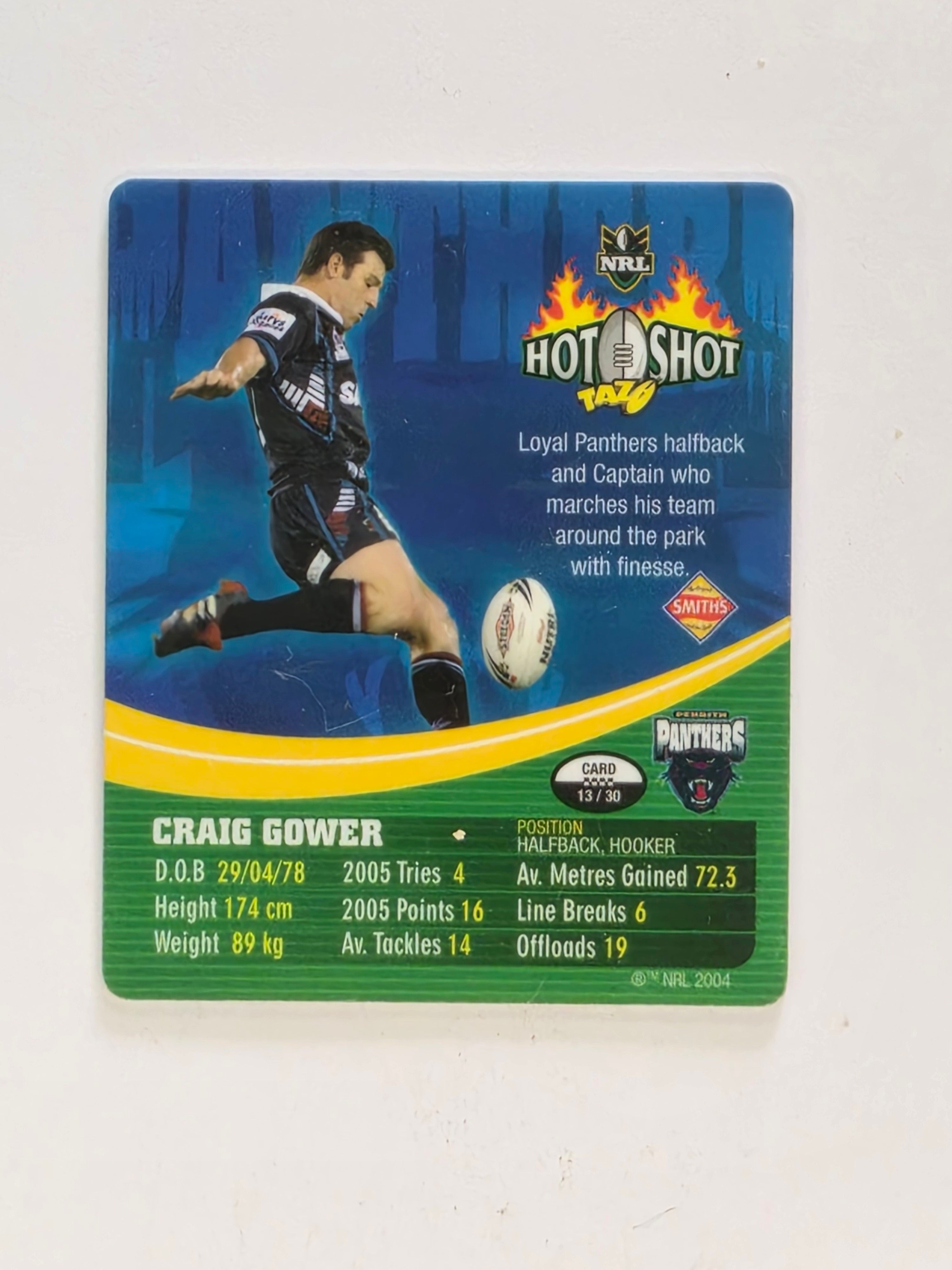 NRL 2006 Hot Shot Classic Tazos | #013 Craig Gower | Penrith Panthers