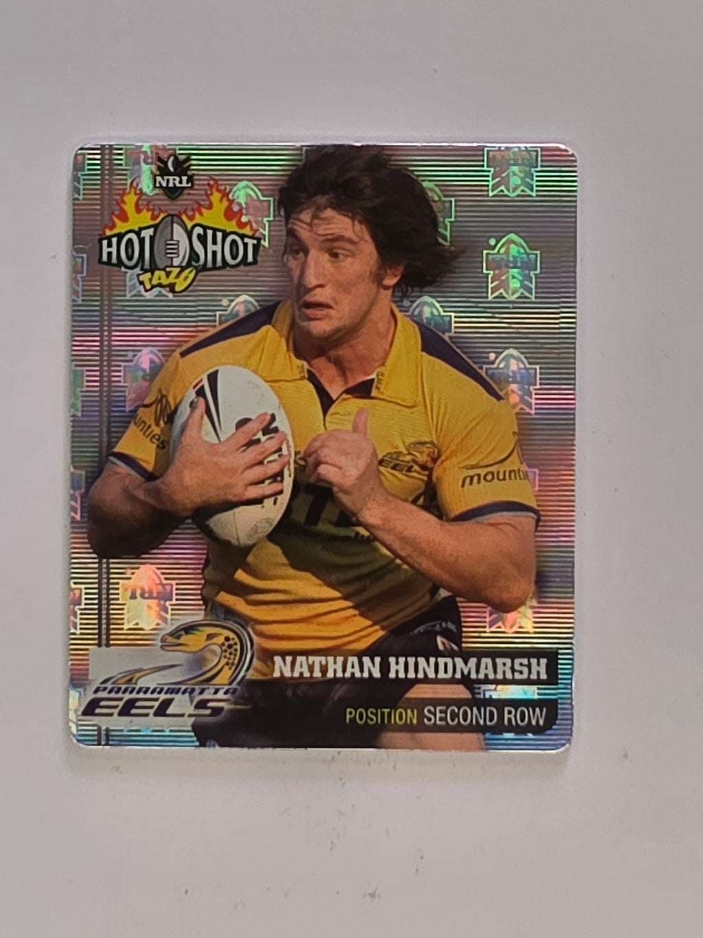 NRL 2006 Hot Shot Hologram Tazos | #007 Nathan Hindmarsh | Parramatta Eels