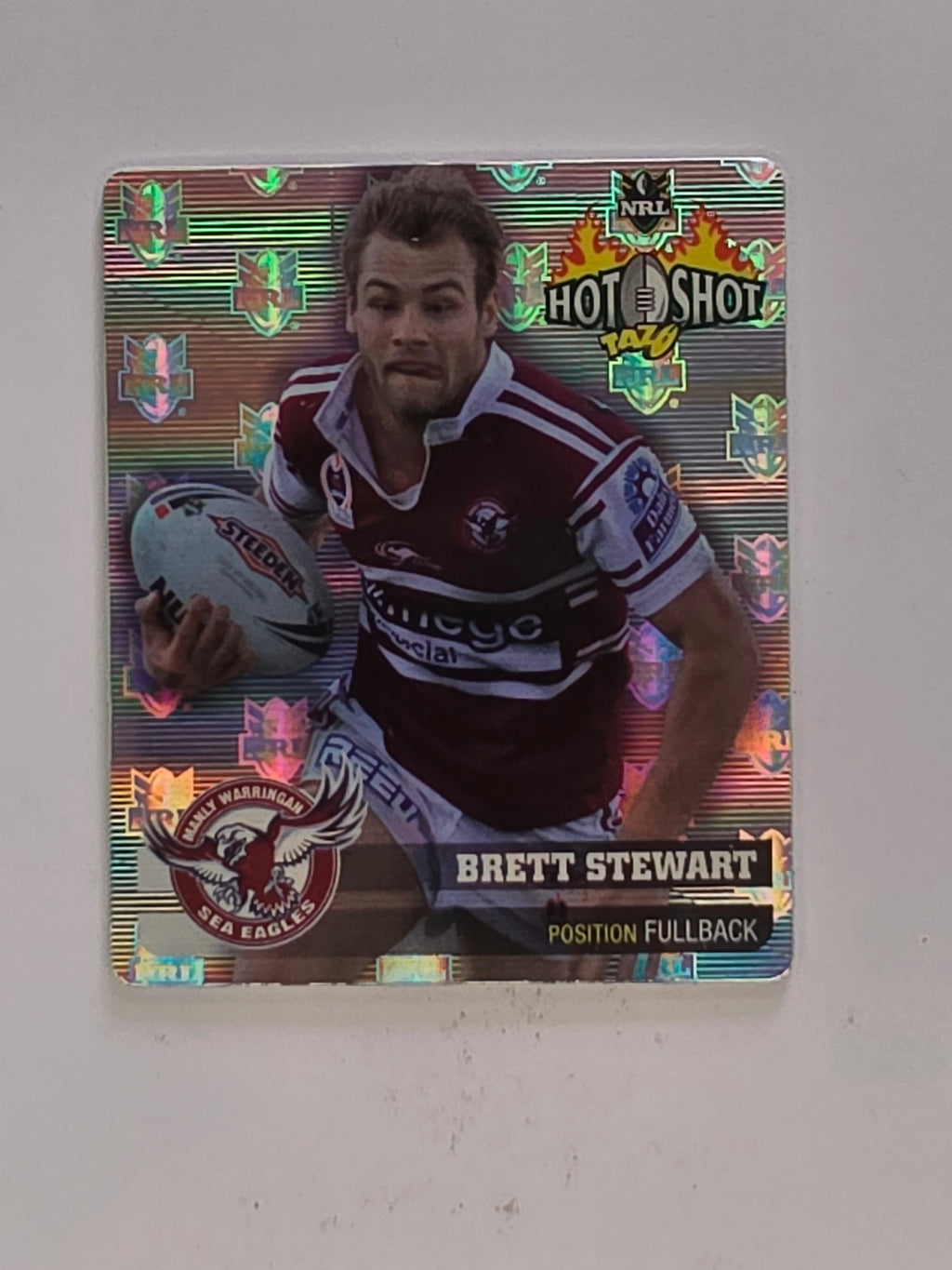 NRL 2006 Hot Shot Hologram Tazos | #022 Brett Stewart | Manly Warringah Sea Eagles