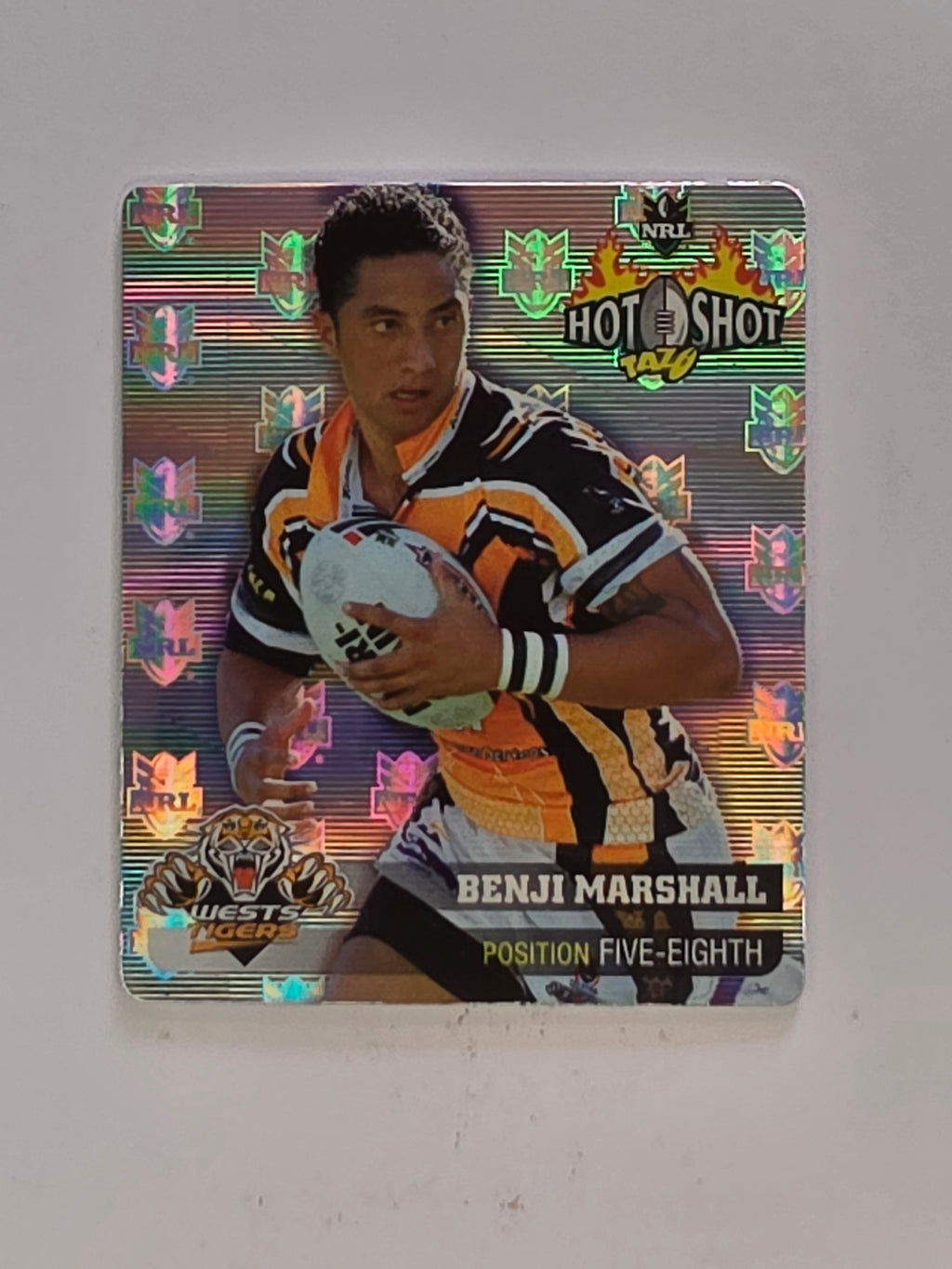 NRL 2006 Hot Shot Hologram Tazos | #027 Benji Marshall | Wests Tigers
