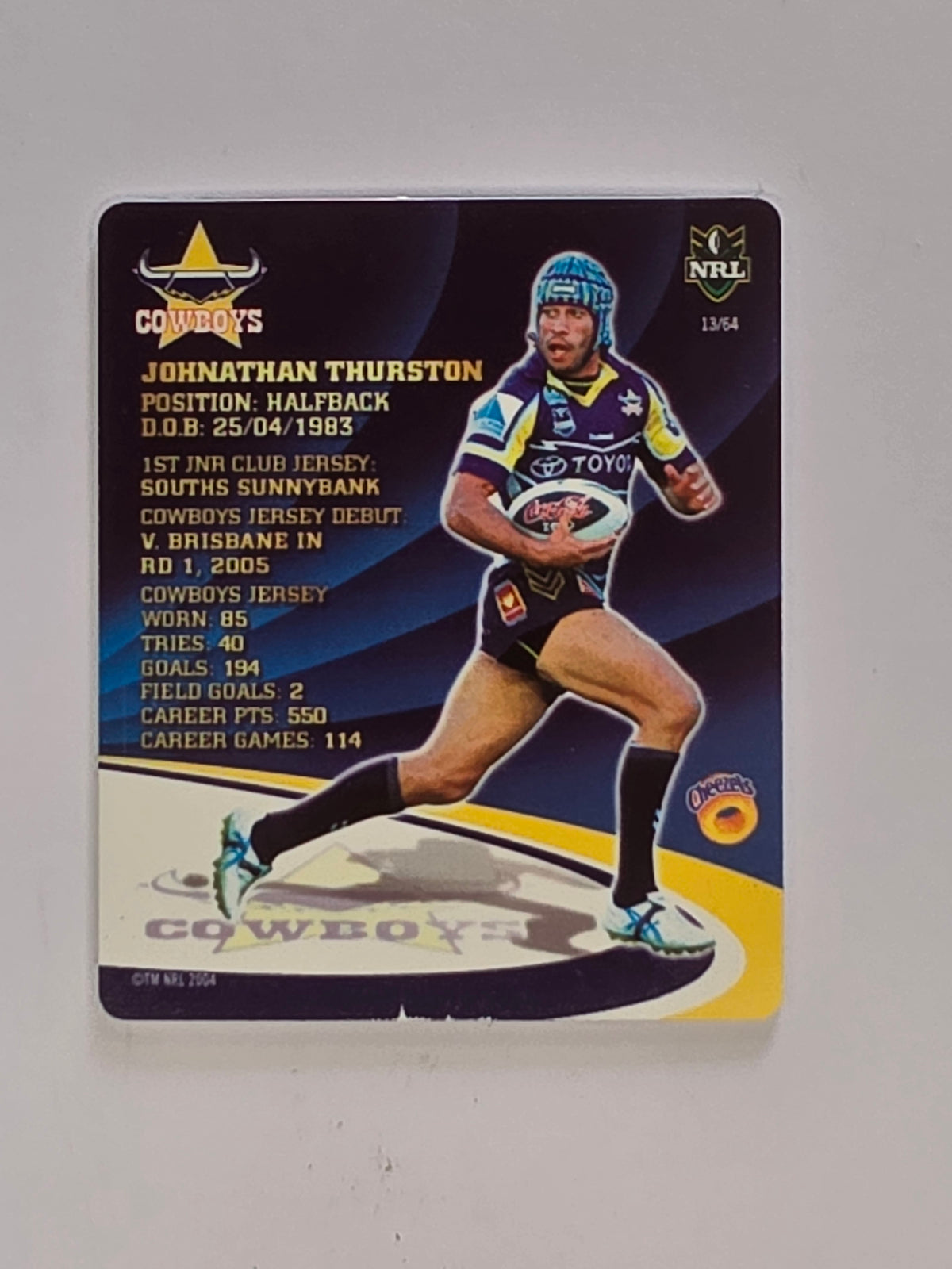 NRL 2009 Footy Frames Gold Foil | #013 Johnathan Thurston | North Queensland Cowboys