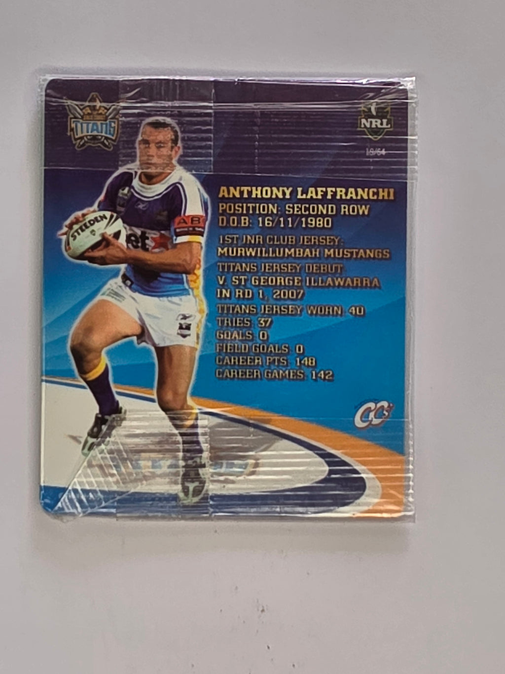 NRL 2009 Footy Frames Gold Foil | #019 Anthony Laffranchi | Gold Coast Titans