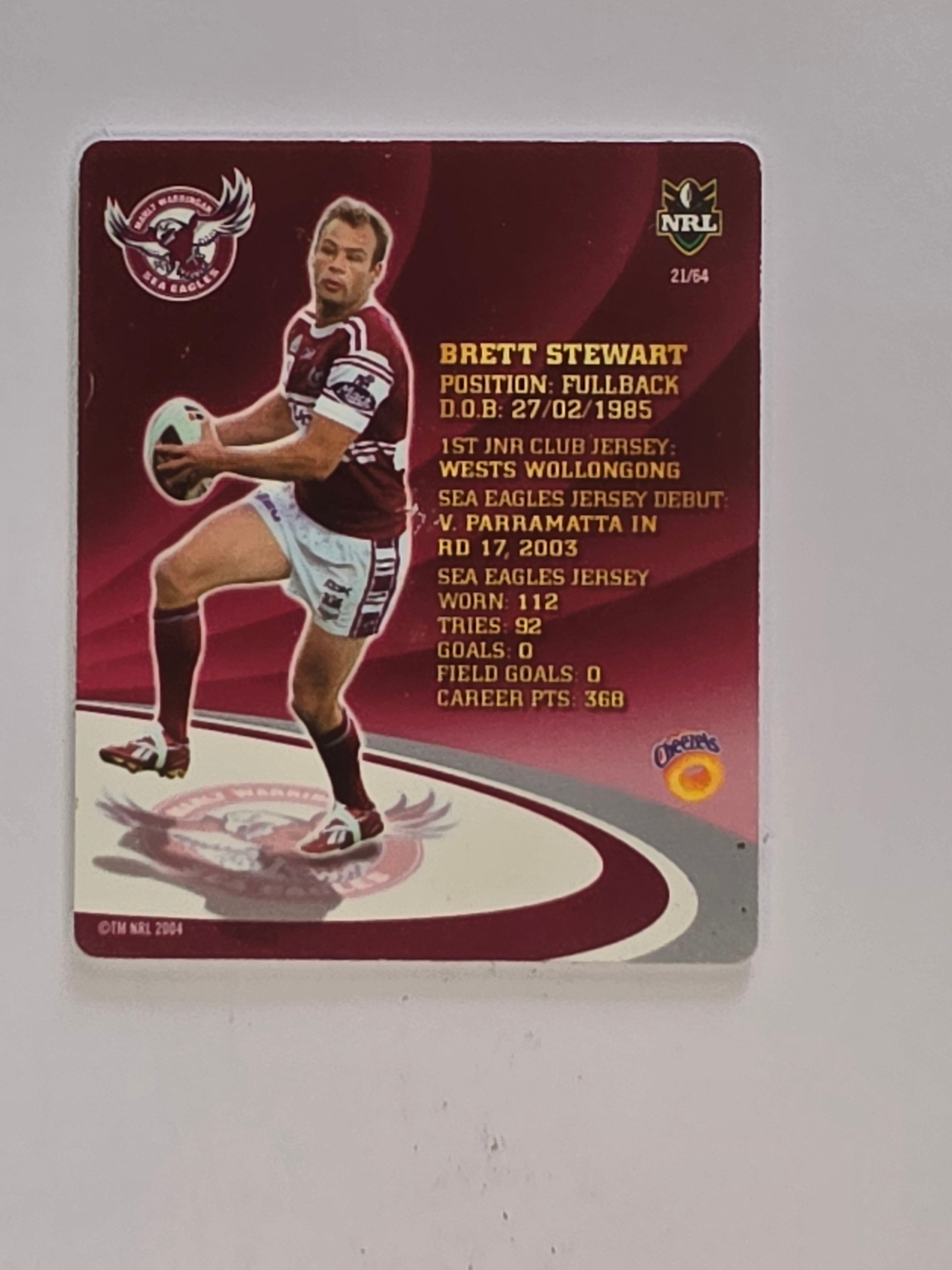 NRL 2009 Footy Frames Gold Foil | #021 Brett Stewart | Manly Warringah Sea Eagles