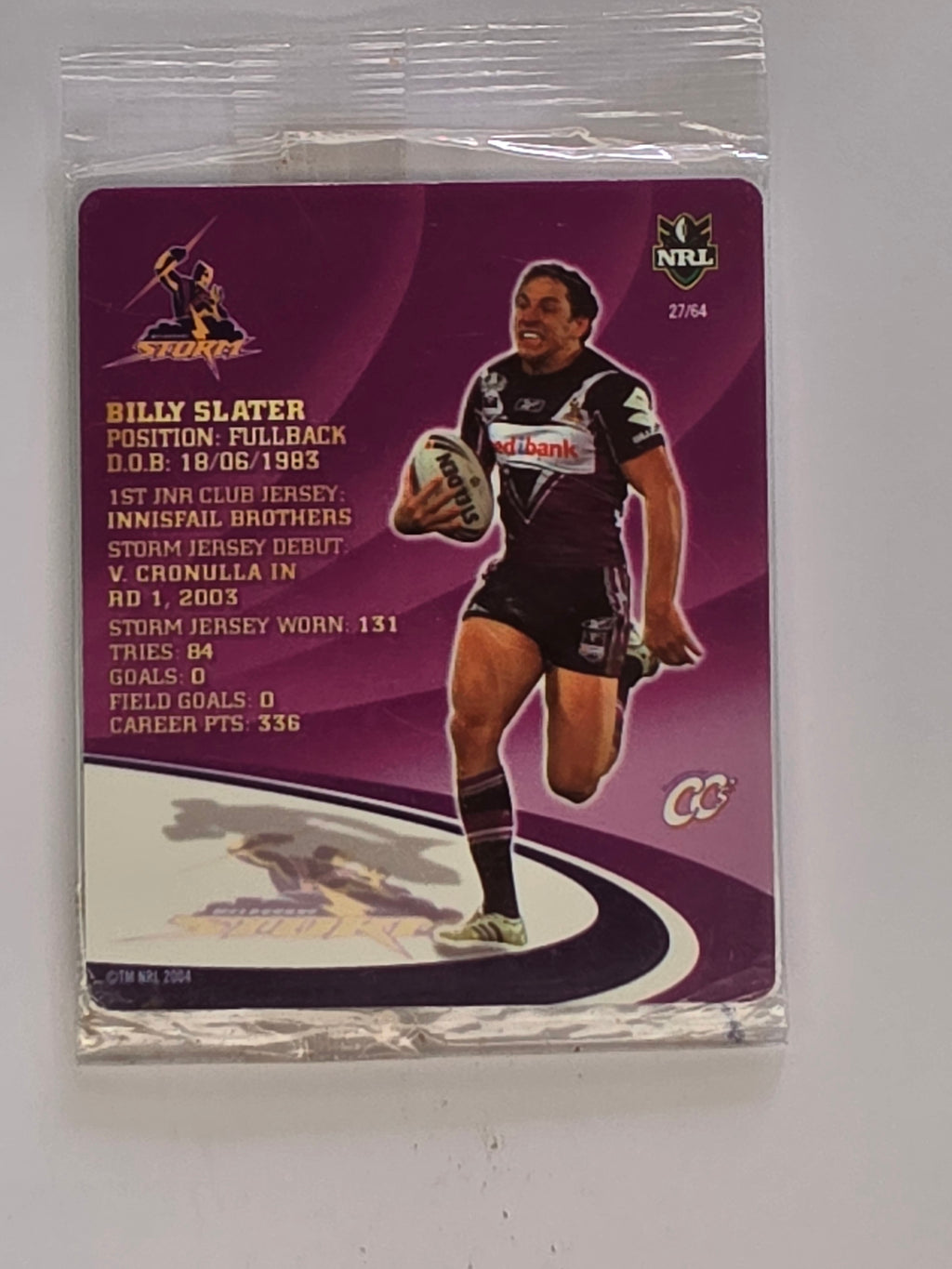 NRL 2009 Footy Frames Gold Foil | #027 Billy Slater | Melbourne Storm