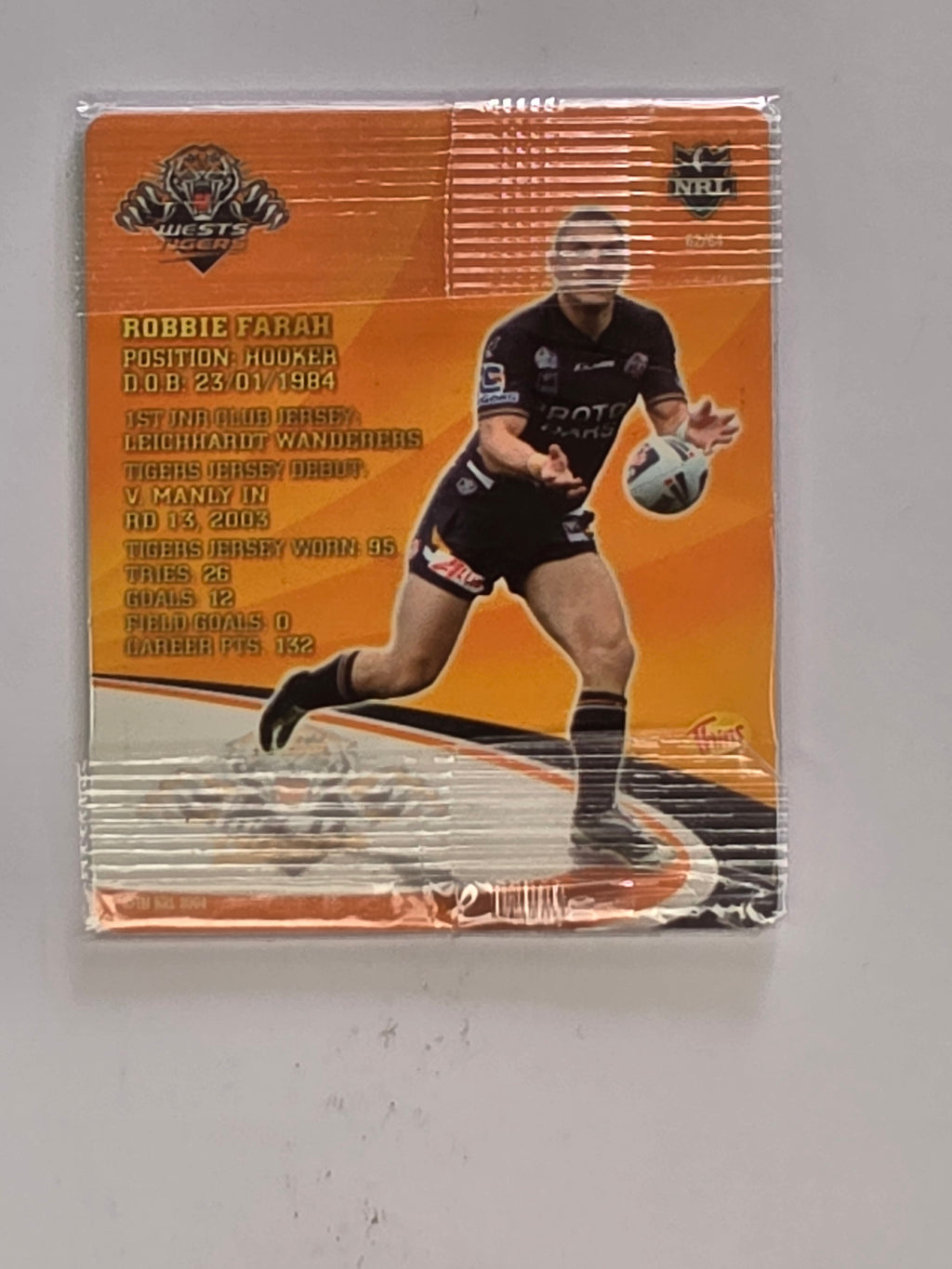 NRL 2009 Footy Frames Gold Foil | #062 Robbie Farah | Wests Tigers