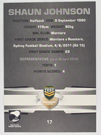 NRL 2012 Limited Edition Base Card #17 Shaun Johnson New Zealand