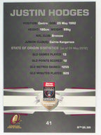 NRL 2012 Limited Edition Base Card #41 Justin Hodges State of Origin QLD