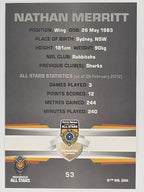 NRL 2012 Limited Edition Base Card #53 Nathan Merritt All Stars Indigenous