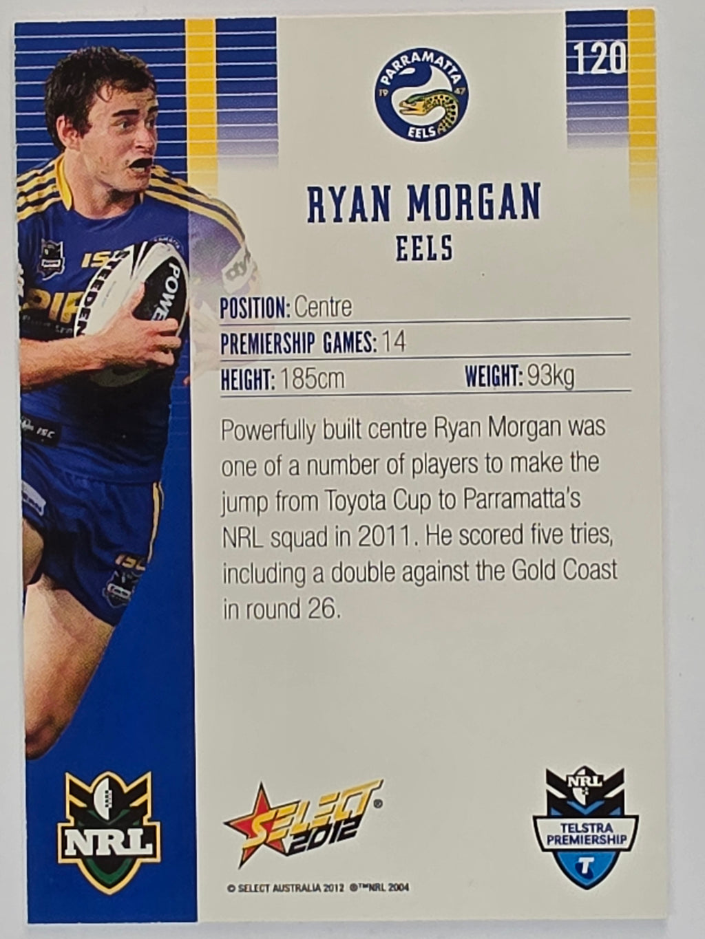 NRL 2012 Champions Base Card #120 Ryan Morgan Parramatta Eels