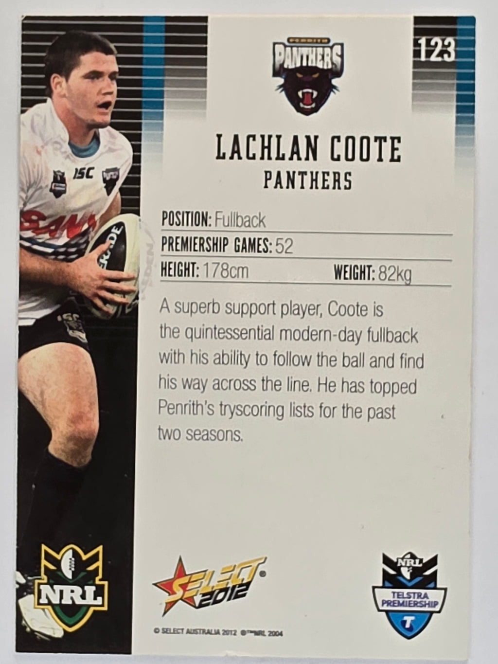 NRL 2012 Champions Base Card #123 Lachlan Coote Penrith Panthers