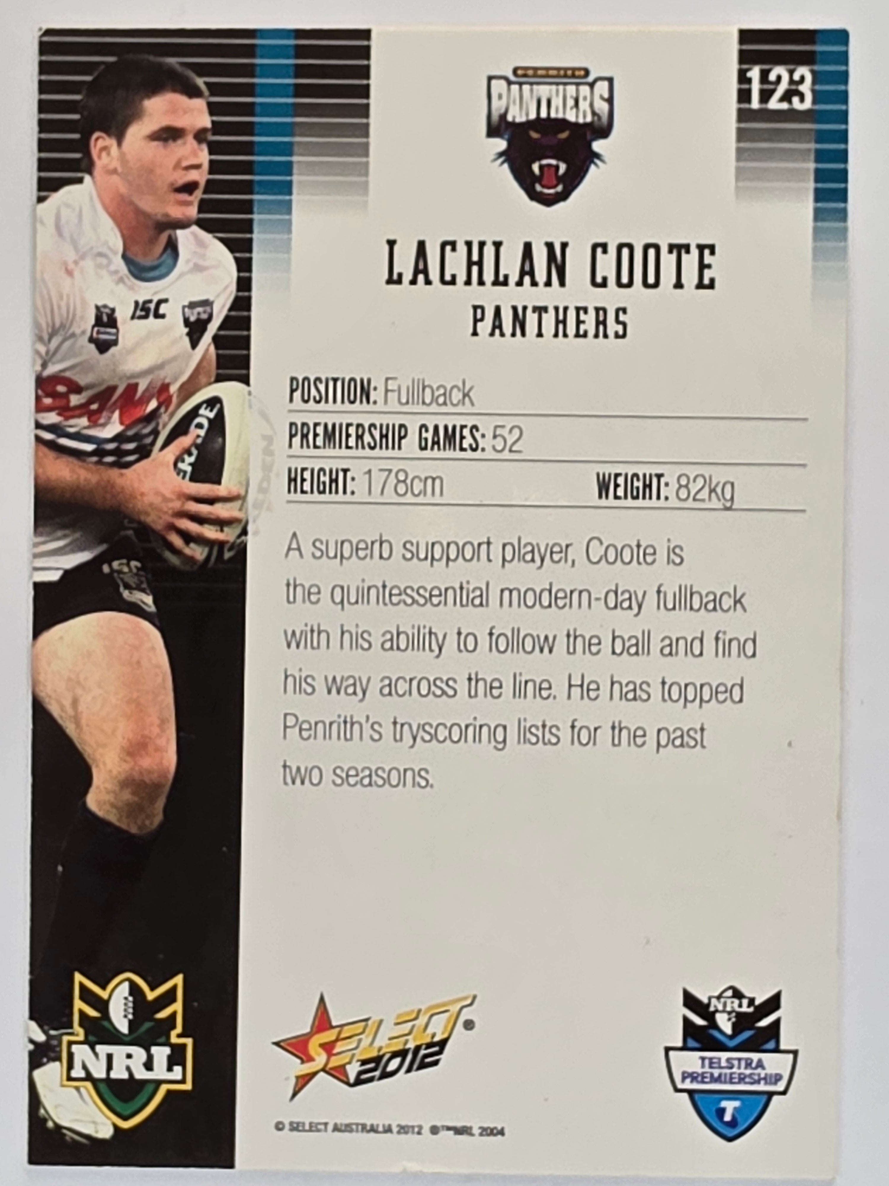 NRL 2012 Champions Base Card #123 Lachlan Coote Penrith Panthers
