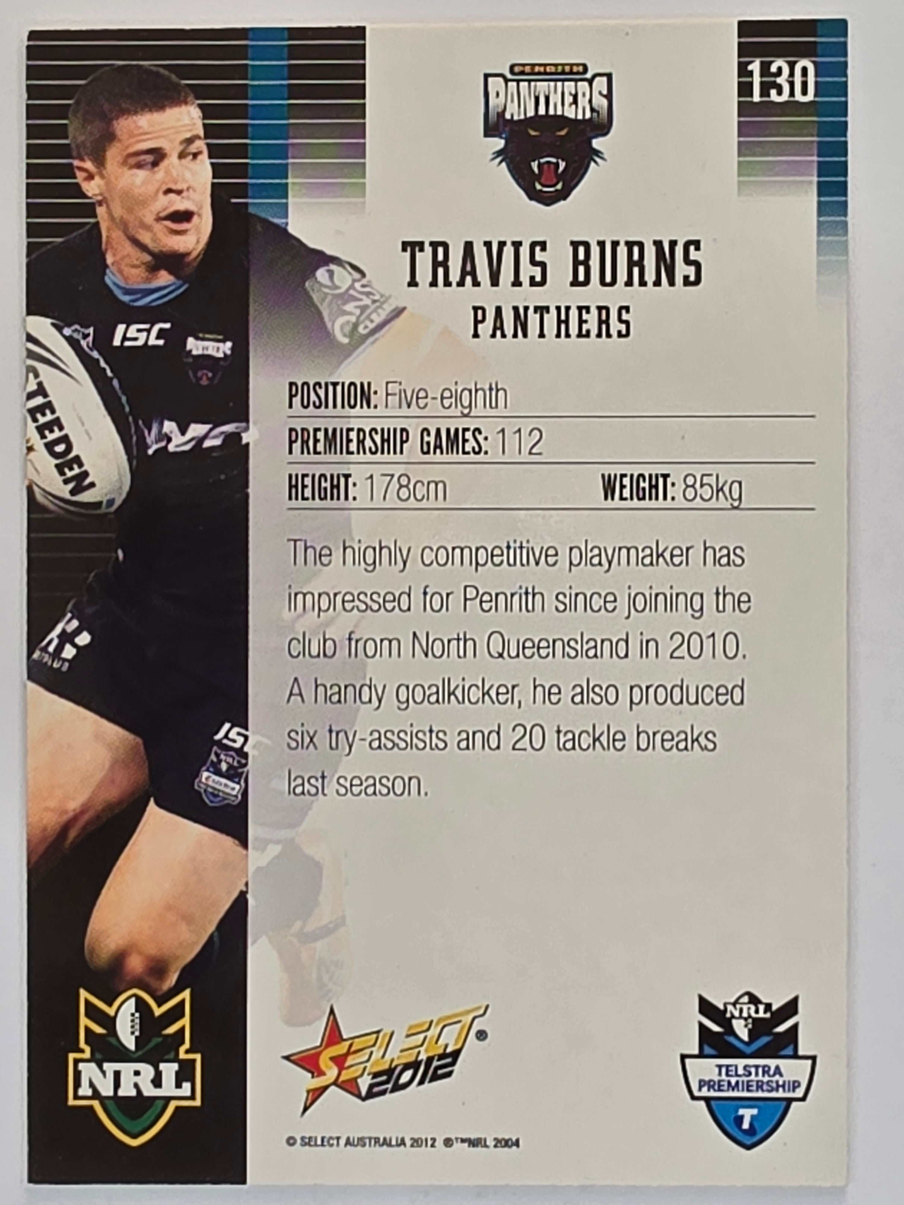 NRL 2012 Champions Base Card #130 Travis Burns Penrith Panthers