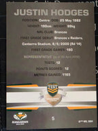 NRL 2012 Limited Edition Base Card #5 Justin Hodges Australia