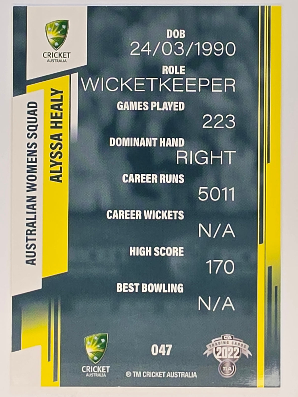 2022-23 Cricket Traders | #047 Alyssa Healy | Australian Women