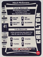 AFL 2019 TeamCoach Silver Parallel #158 Mitch McGovern Carlton Blues